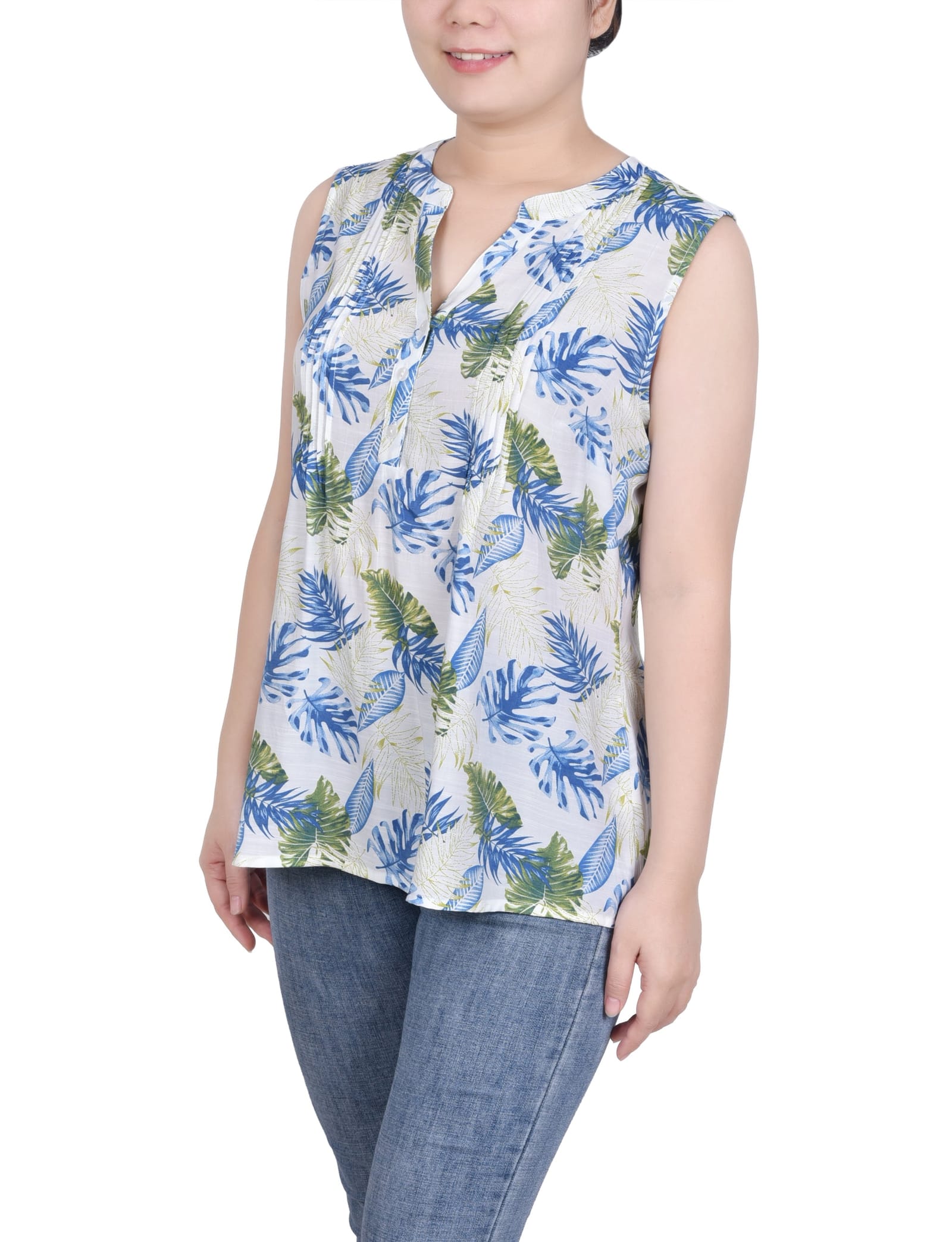 Sleeveless Pintucked Blouse thumbnail 2