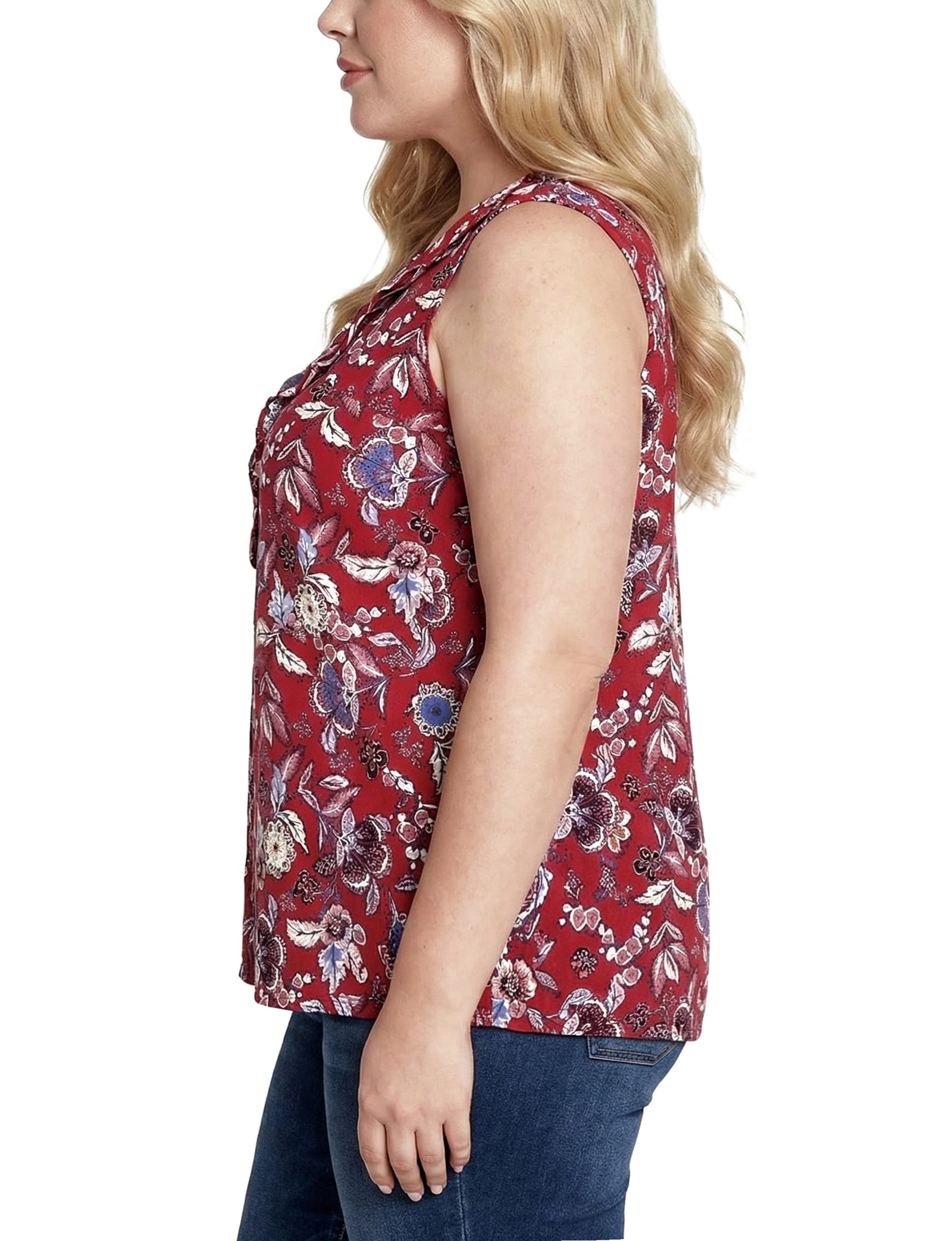 Plus Size Sleeveless Knit V Neck Top thumbnail 2