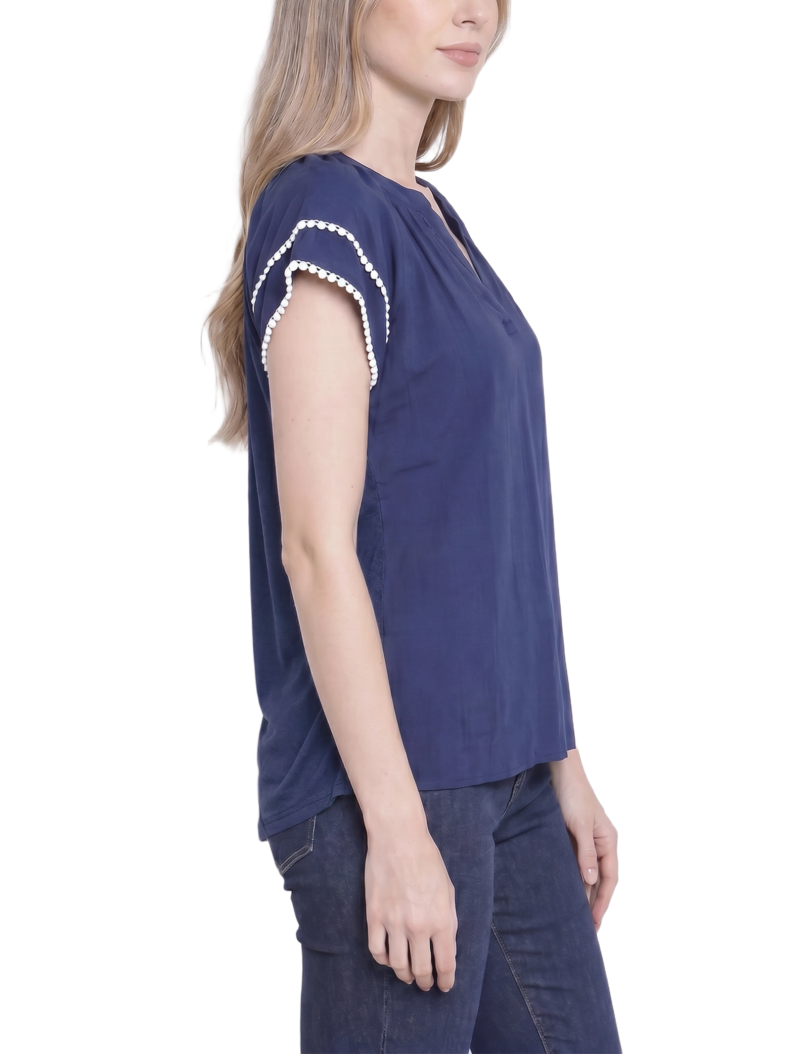 Petite Double-Layer V-Neck Blouse thumbnail 2
