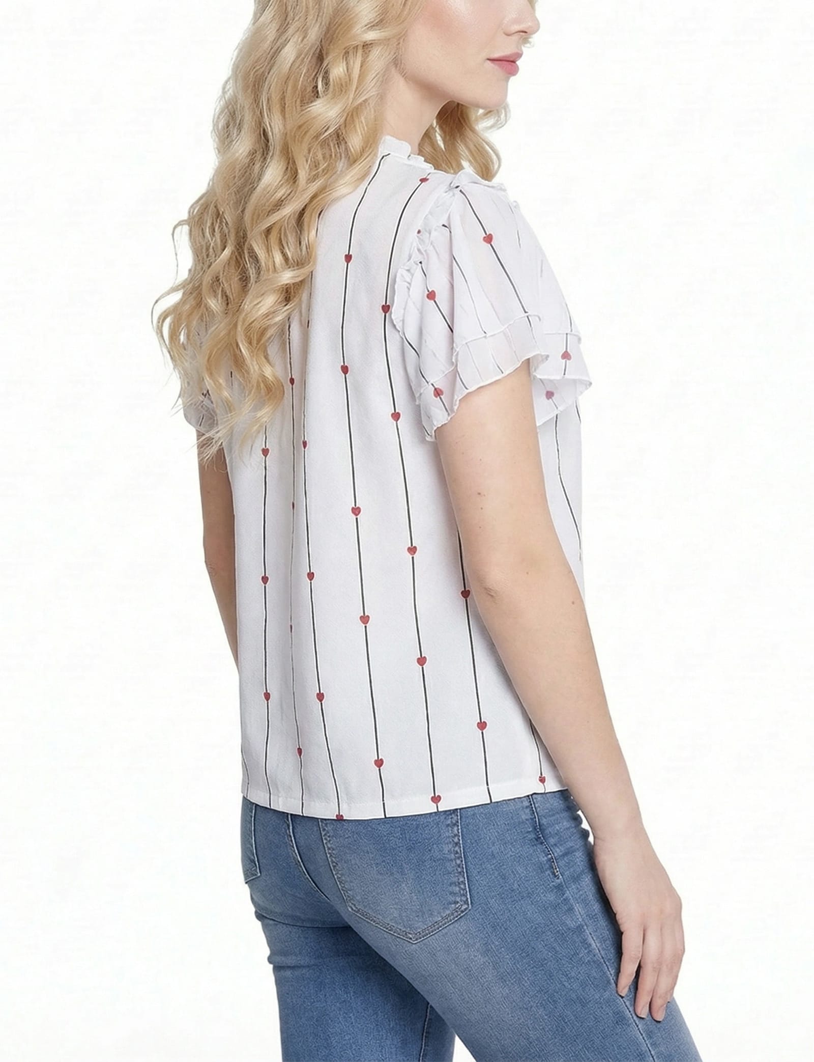 Double Flutter Sleeve Blouse thumbnail 3