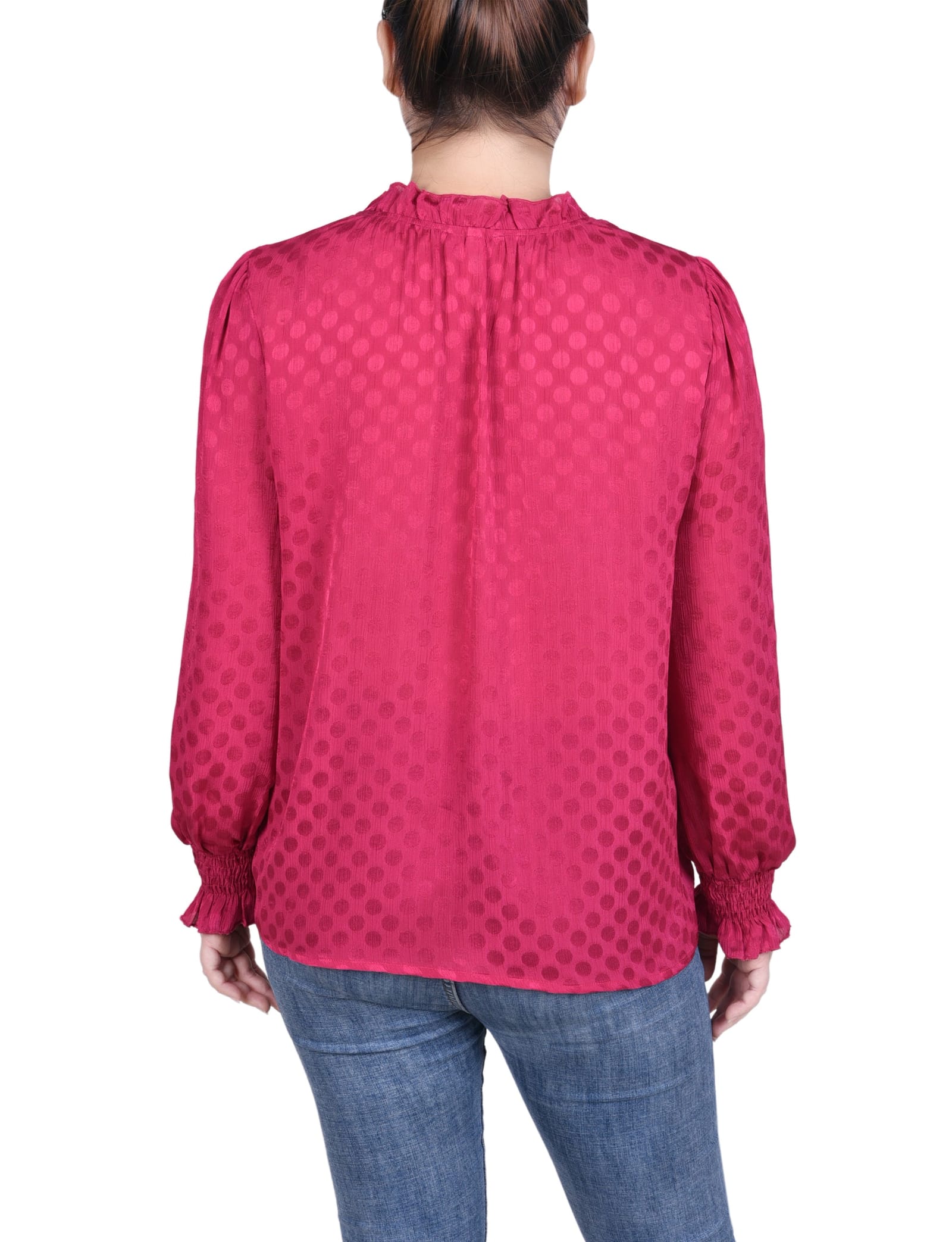Long Sleeve Smocked Cuff Blouse thumbnail 3