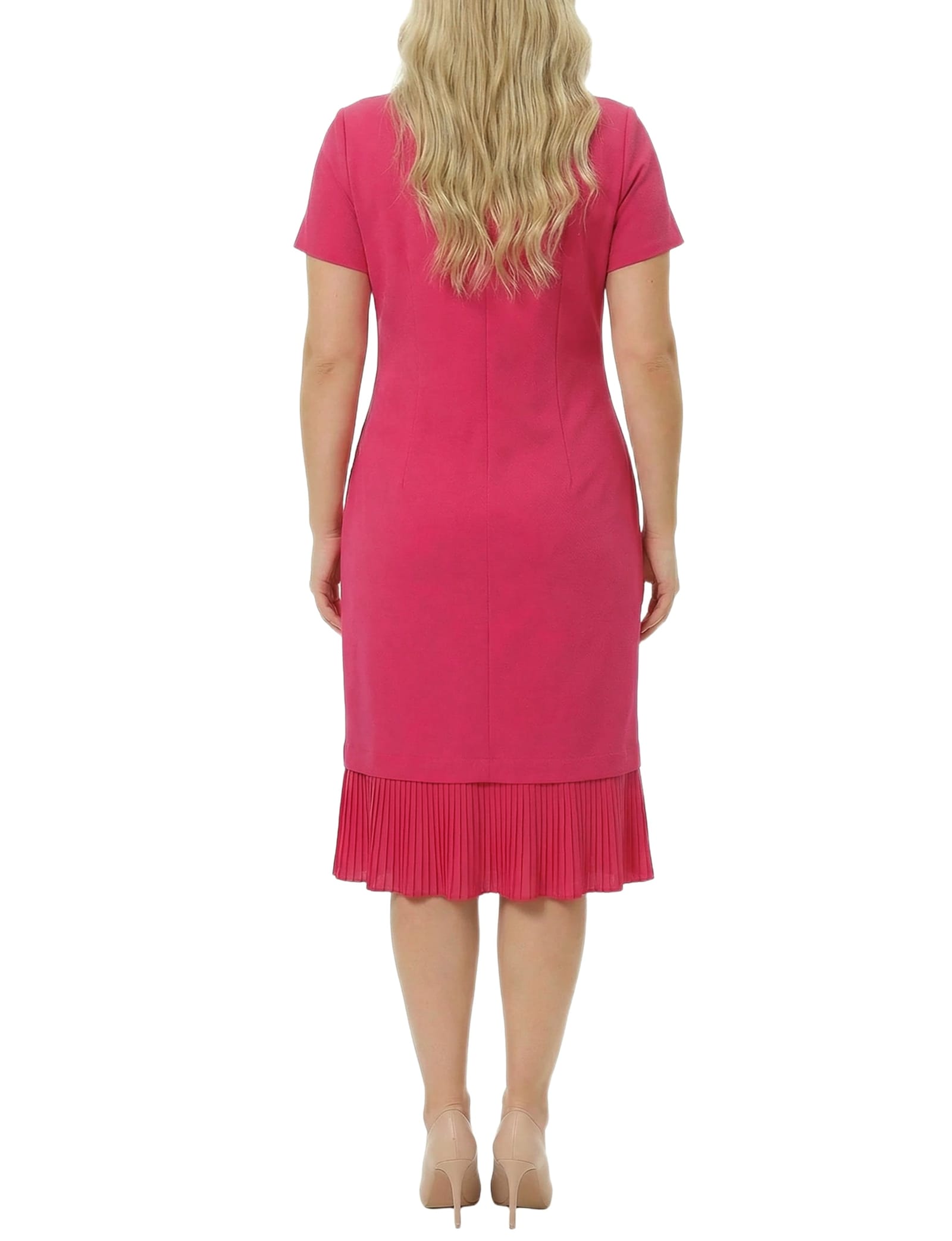 Plus Size Short Sleeve Pleat Hem Dress thumbnail 3