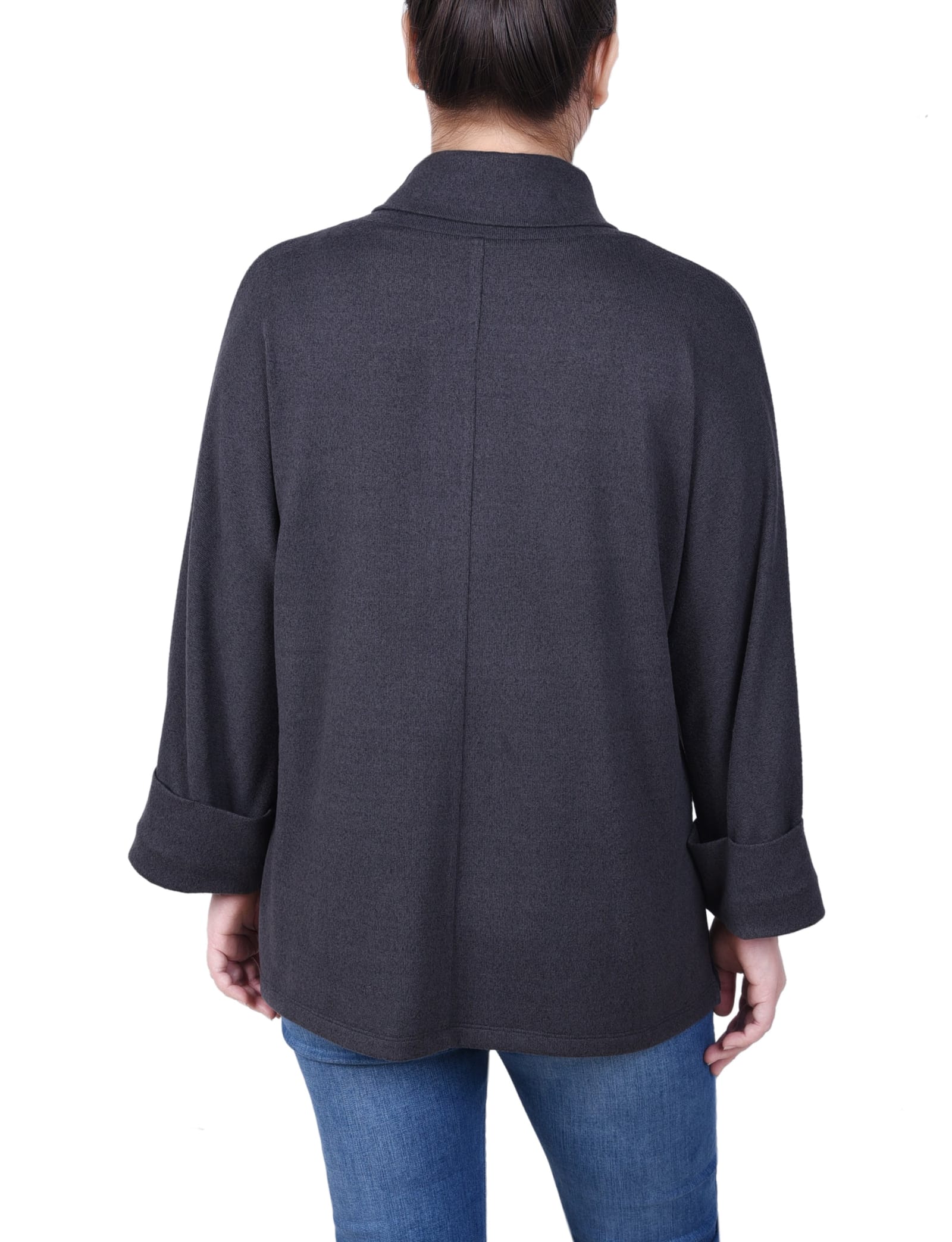 Petite Long Sleeve Shawl Collar Top with Pockets thumbnail 3