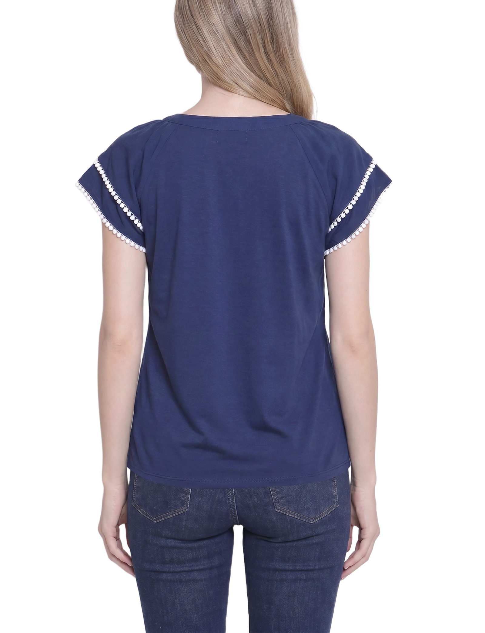 Petite Double-Layer V-Neck Blouse thumbnail 4