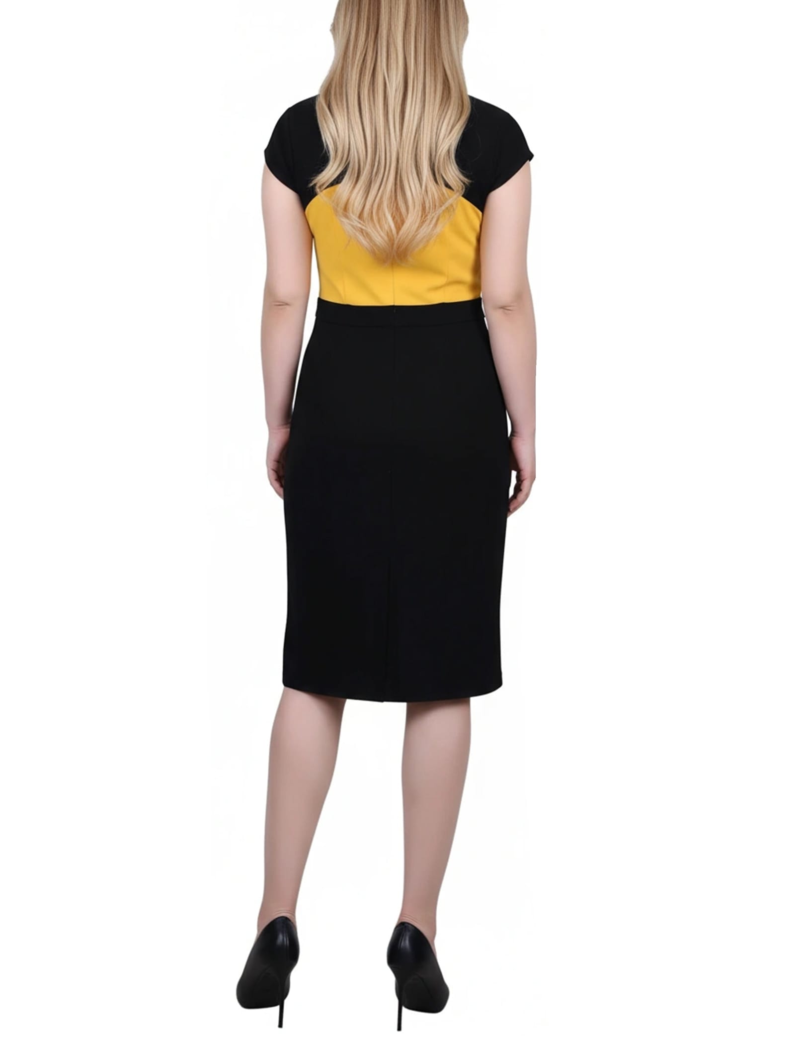 Petite 3/4 Sleeve 2 Piece Colorblocked Dress Set thumbnail 7