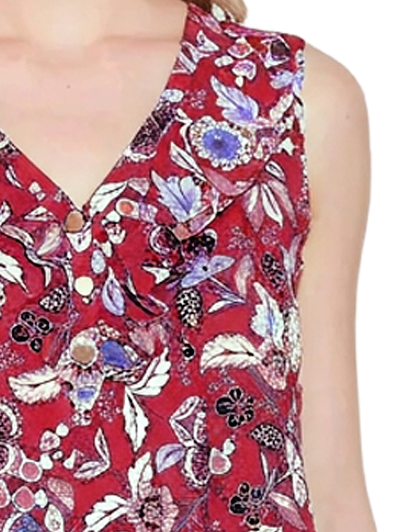 Sleeveless Knit V-Neck Top thumbnail 2