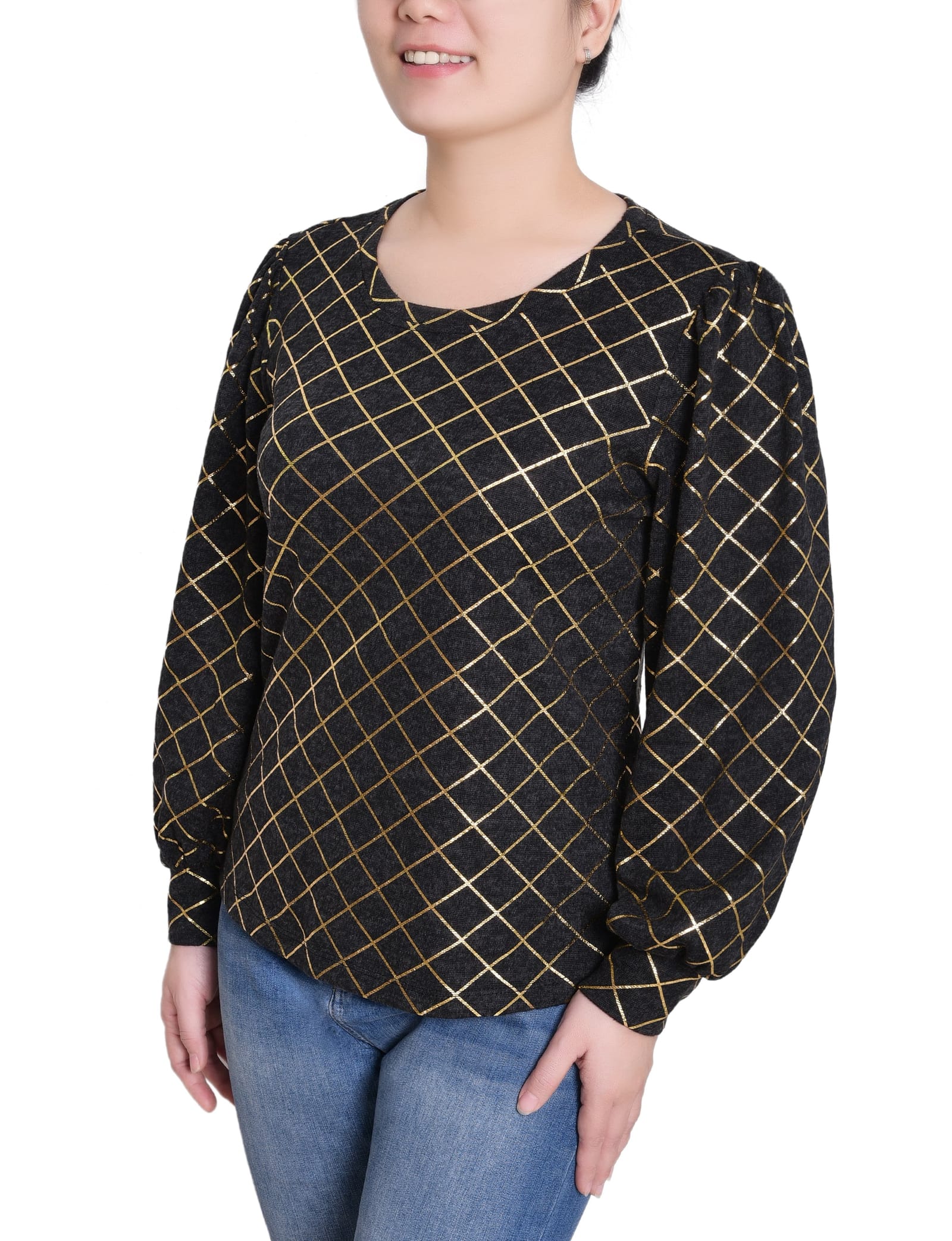 Petite Bishop Sleeve Pullover Top thumbnail 3