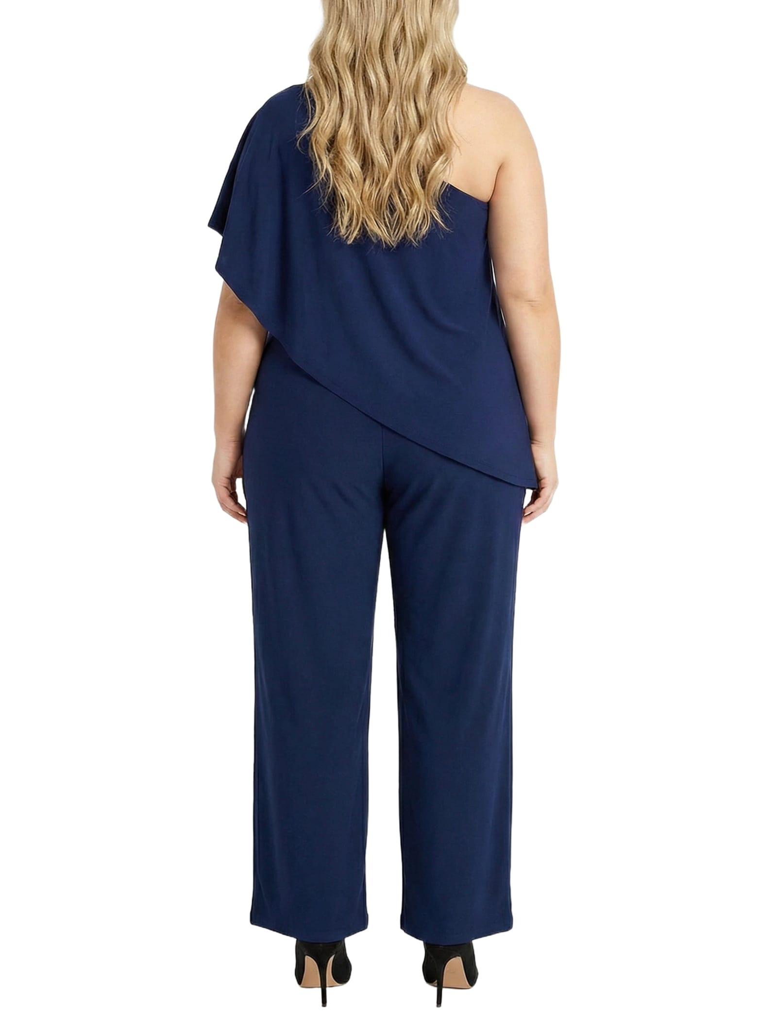 Plus Size Cape-Top Knit Jumpsuit thumbnail 3