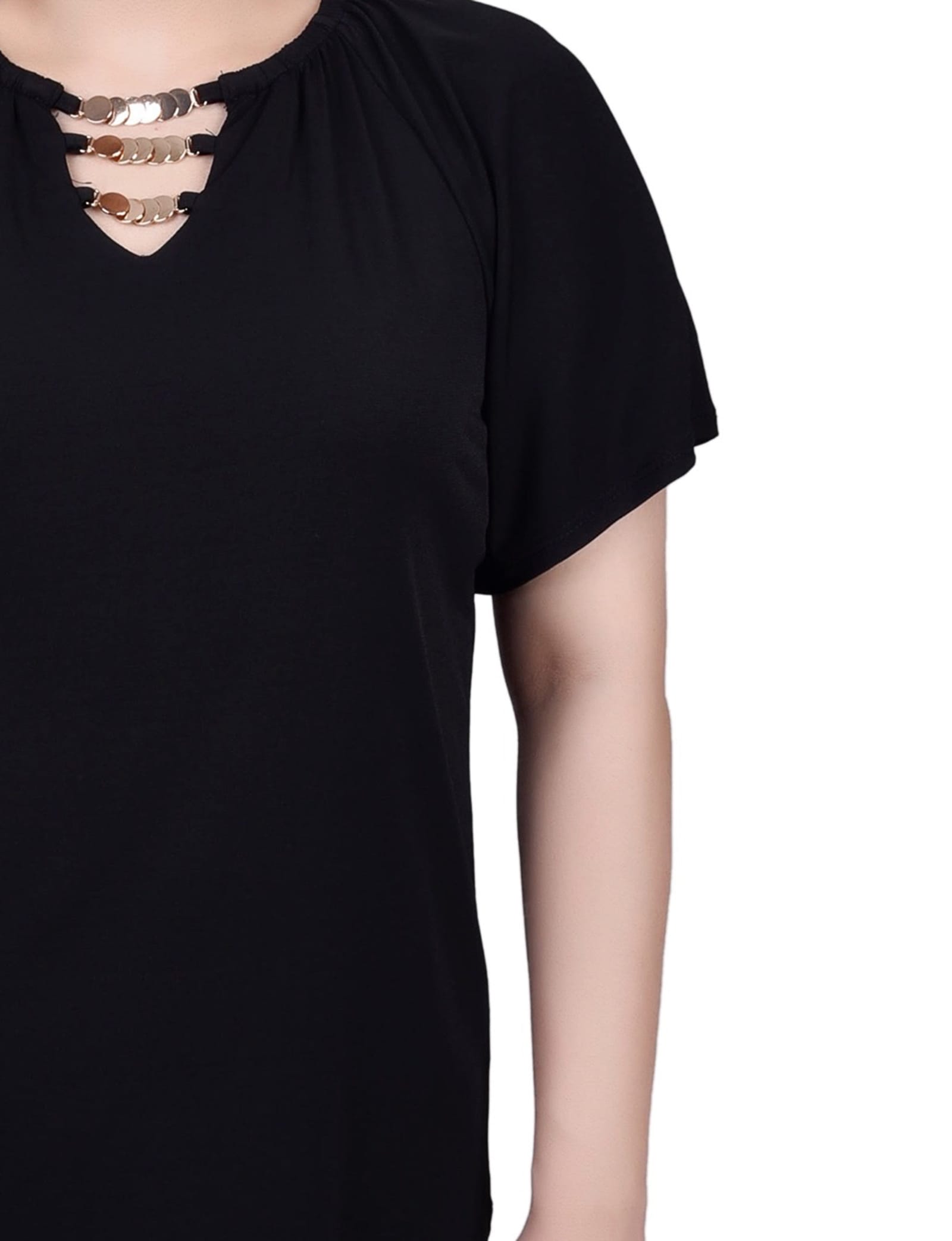 Raglan Sleeve Top with Chain Details thumbnail 3
