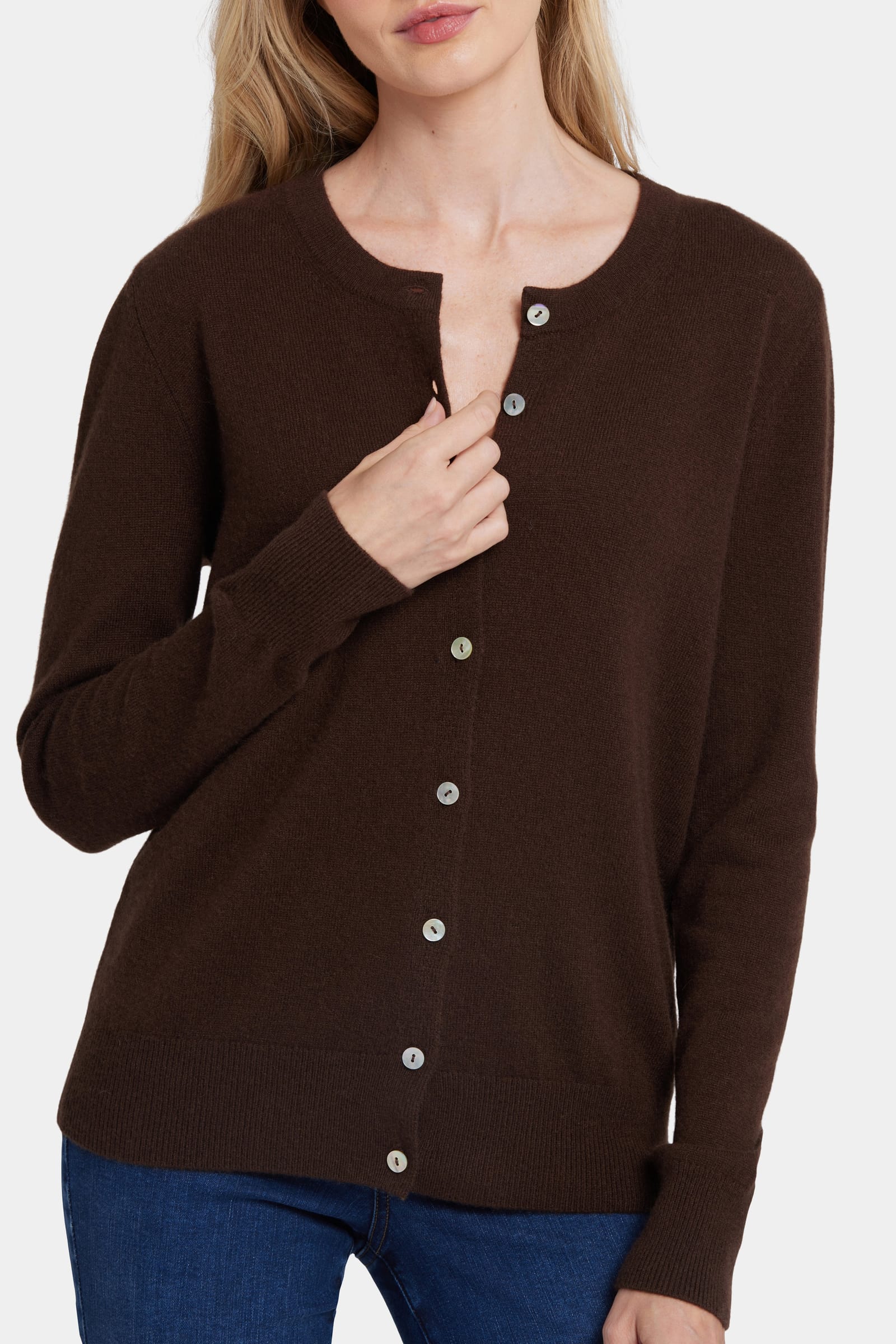 Cashmere Crewneck Cardigan thumbnail 6