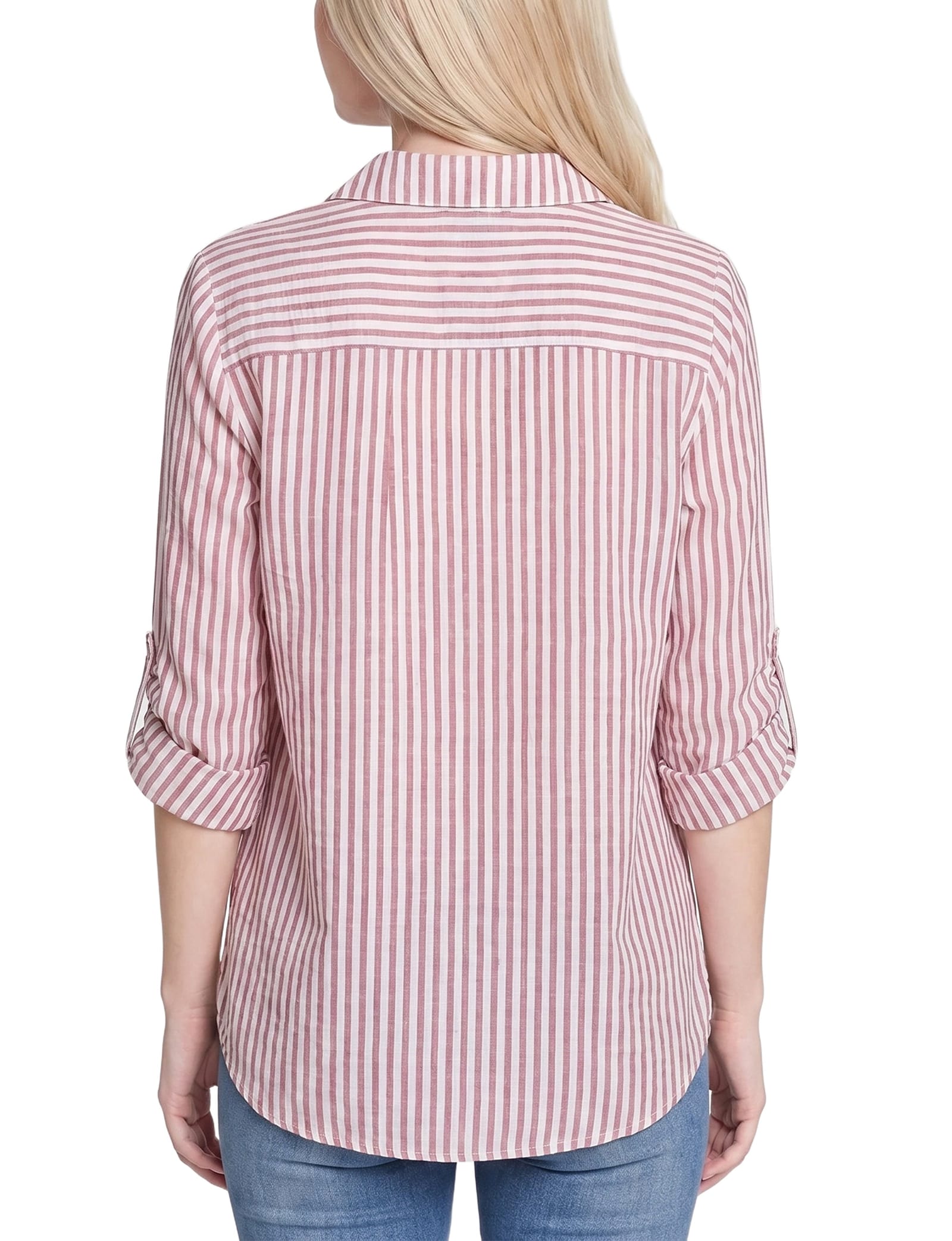 Petite 3/4 Sleeve Roll Tab Blouse thumbnail 4