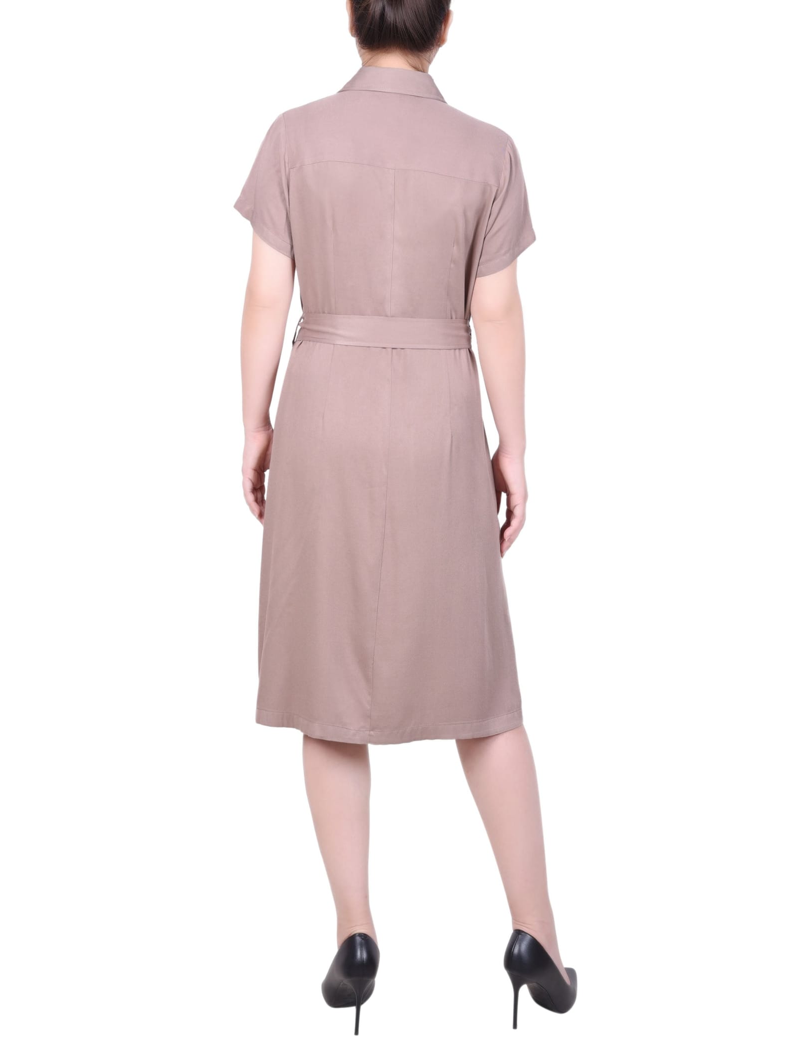 Petite Short Sleeve Safari Style Dress thumbnail 4