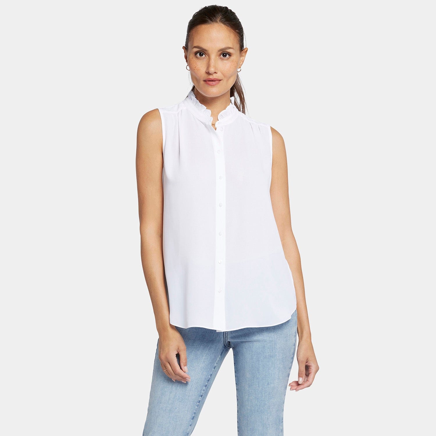 Sleeveless Ruffle Neck Blouse thumbnail 7