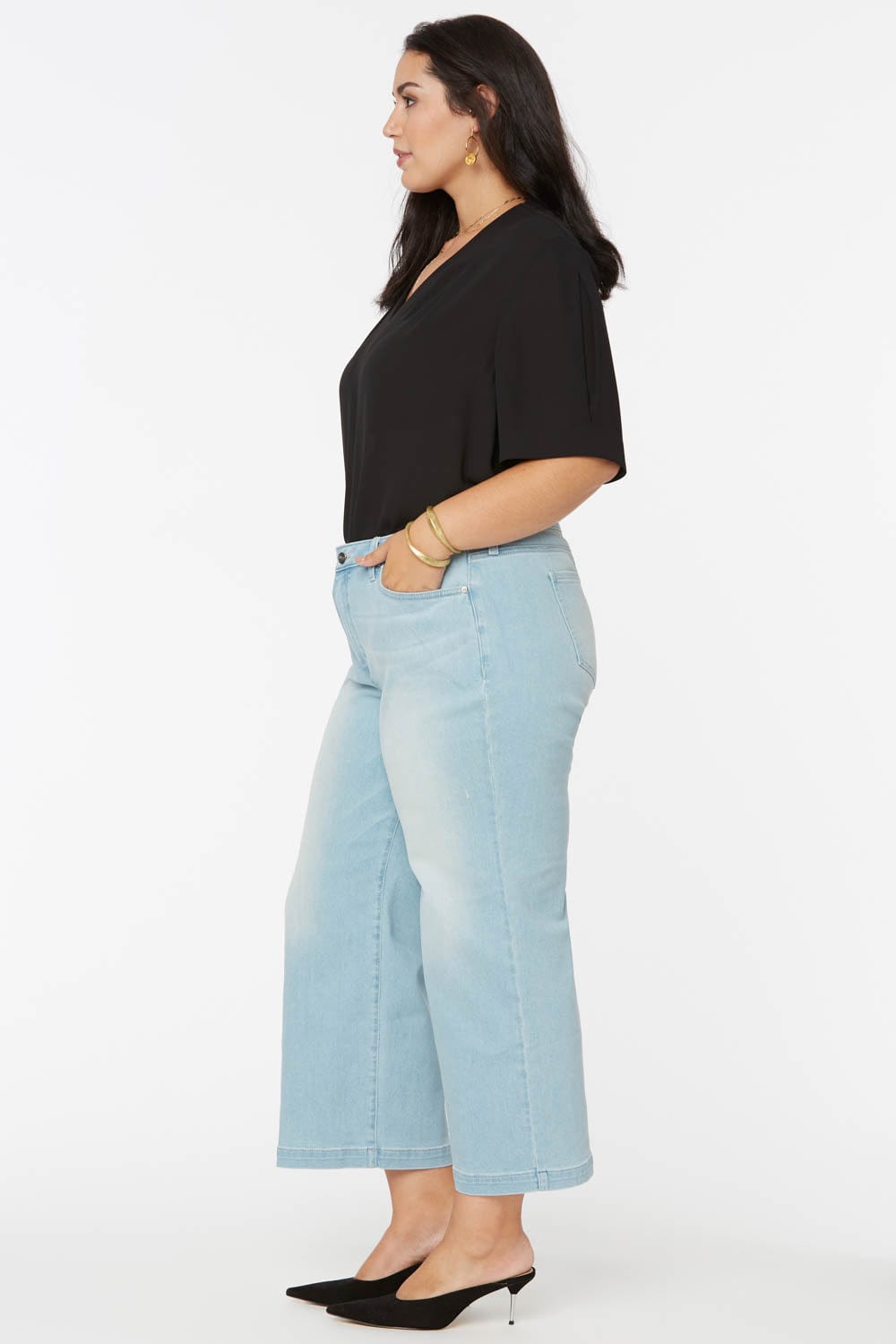 Teresa Wide Leg Ankle Jeans in Plus Size thumbnail 5