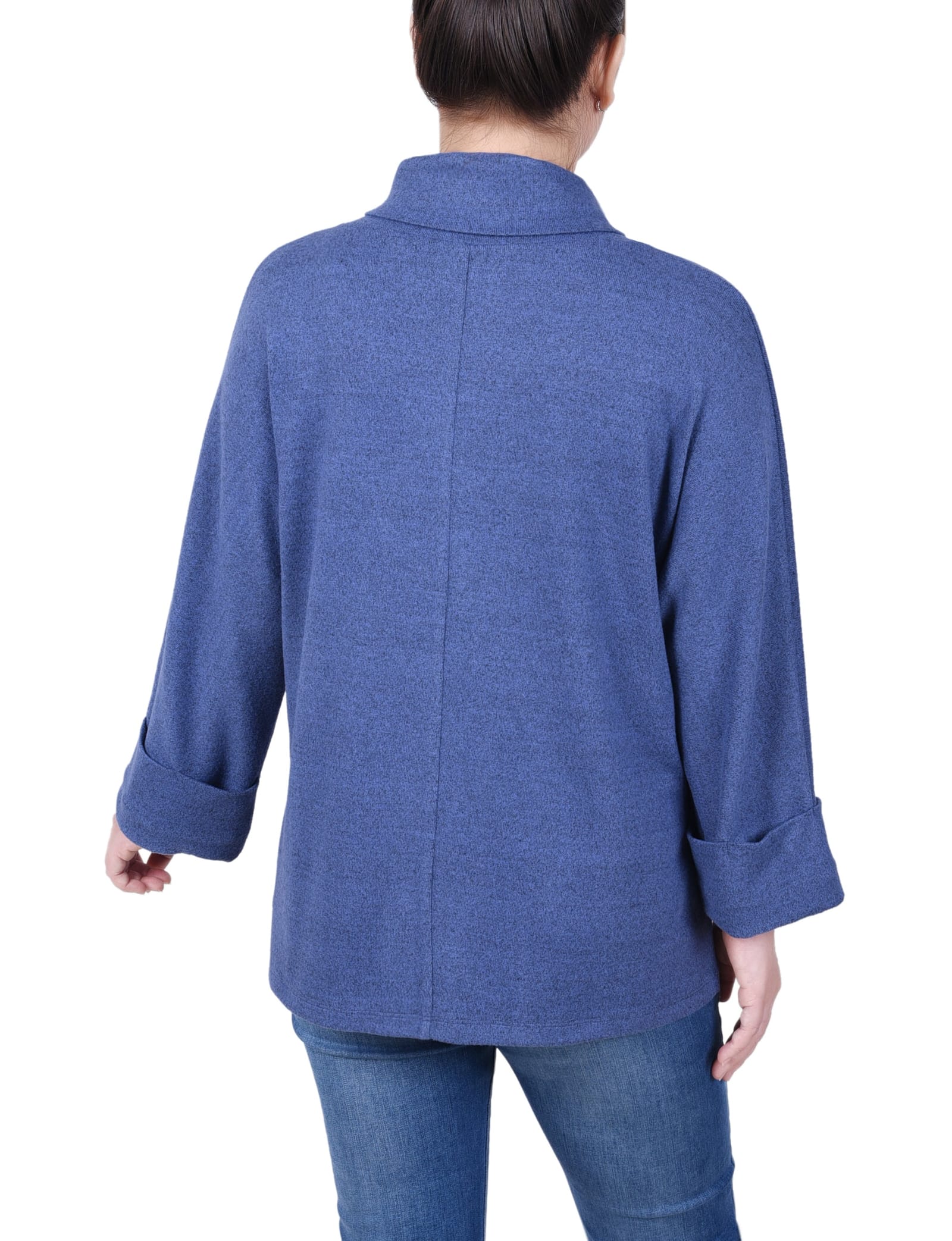 Petite Long Sleeve Shawl Collar Top with Pockets thumbnail 3
