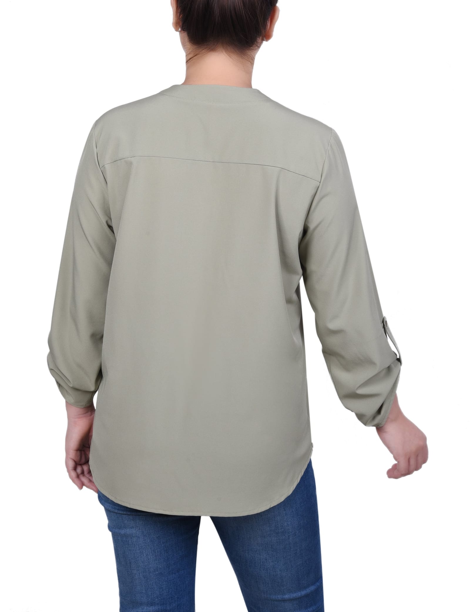 Petite Roll Tab Sleeve Blouse with Pockets thumbnail 2
