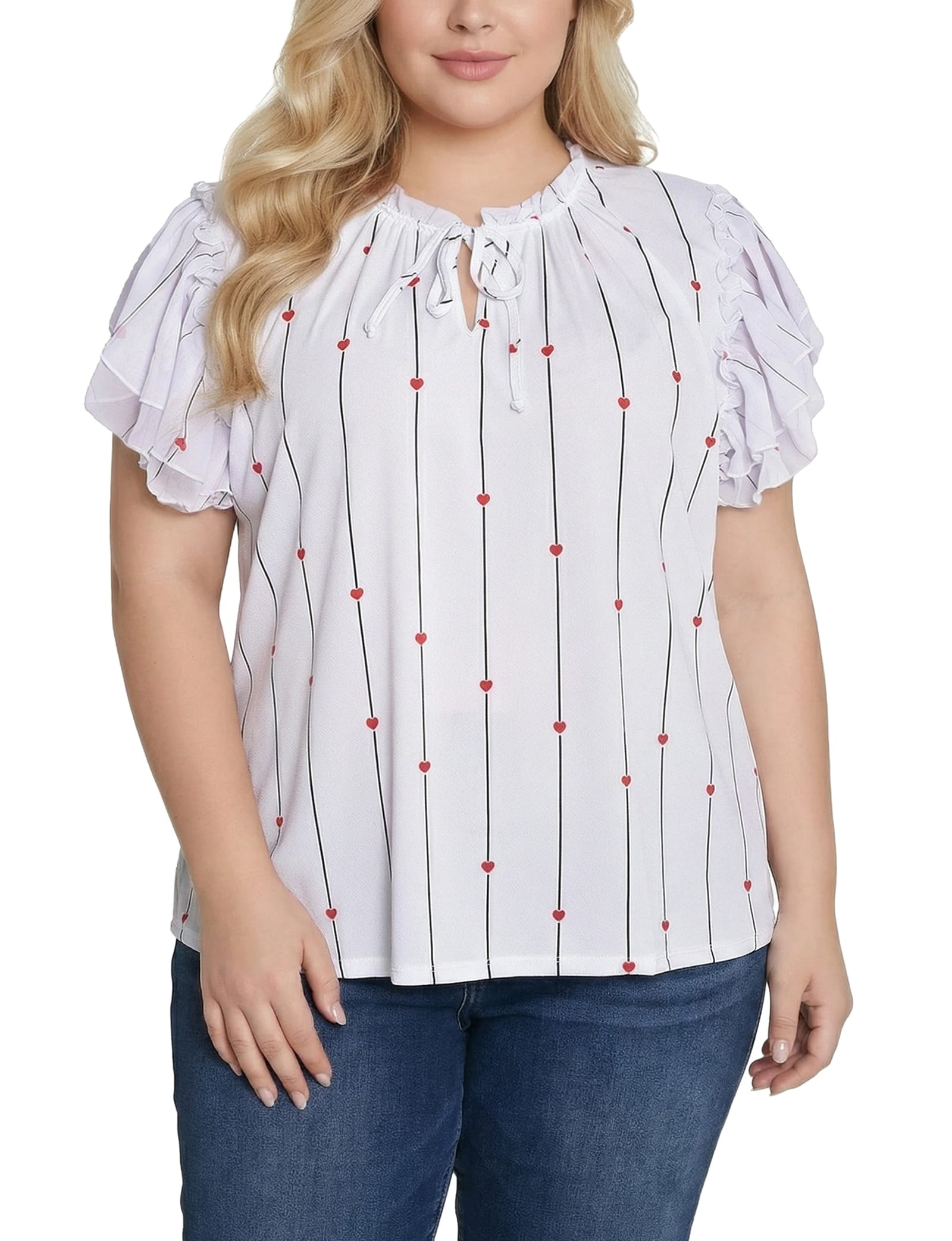 Stripes with Red Hearts / 1x