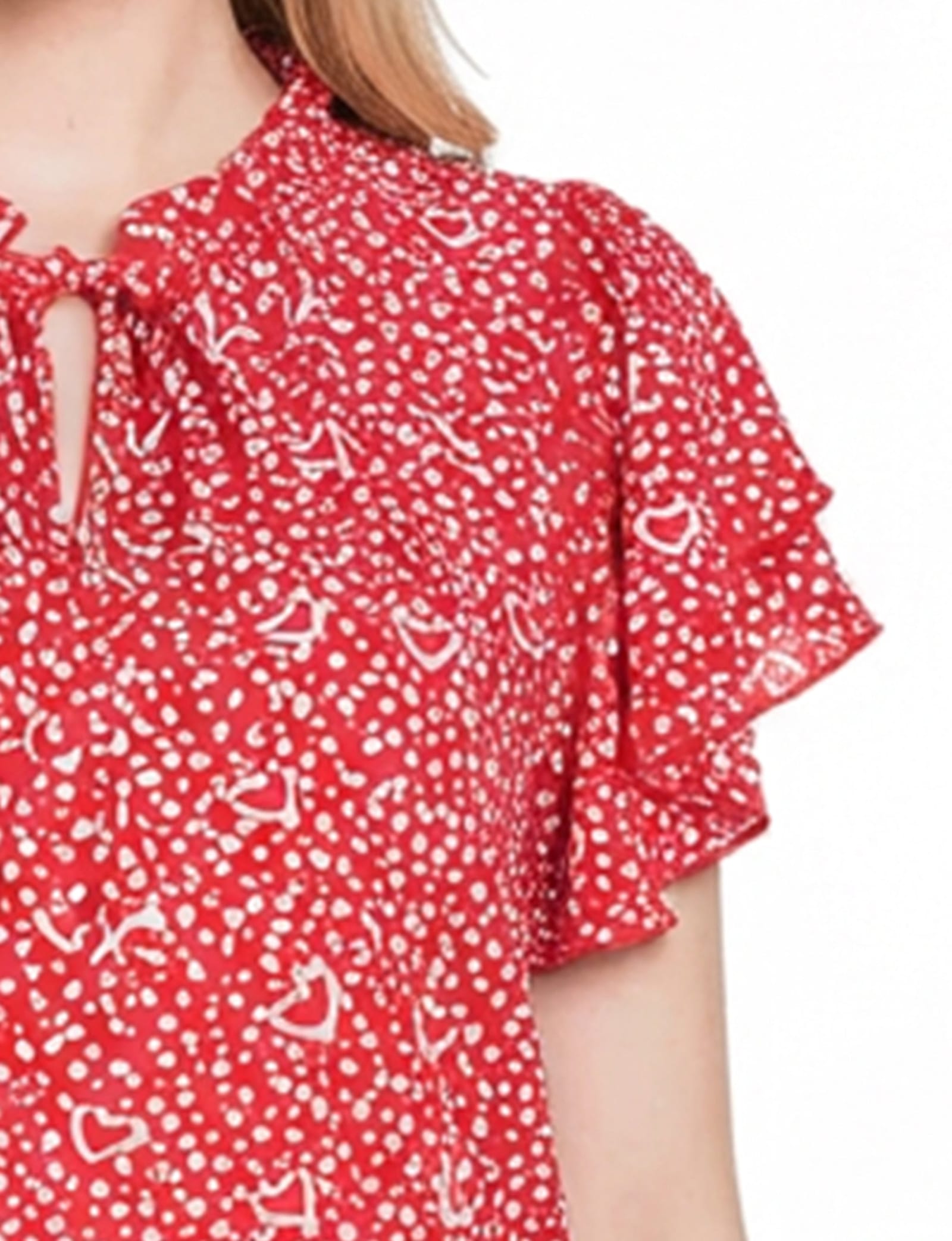 Petite Double Flutter Sleeve Blouse thumbnail 2