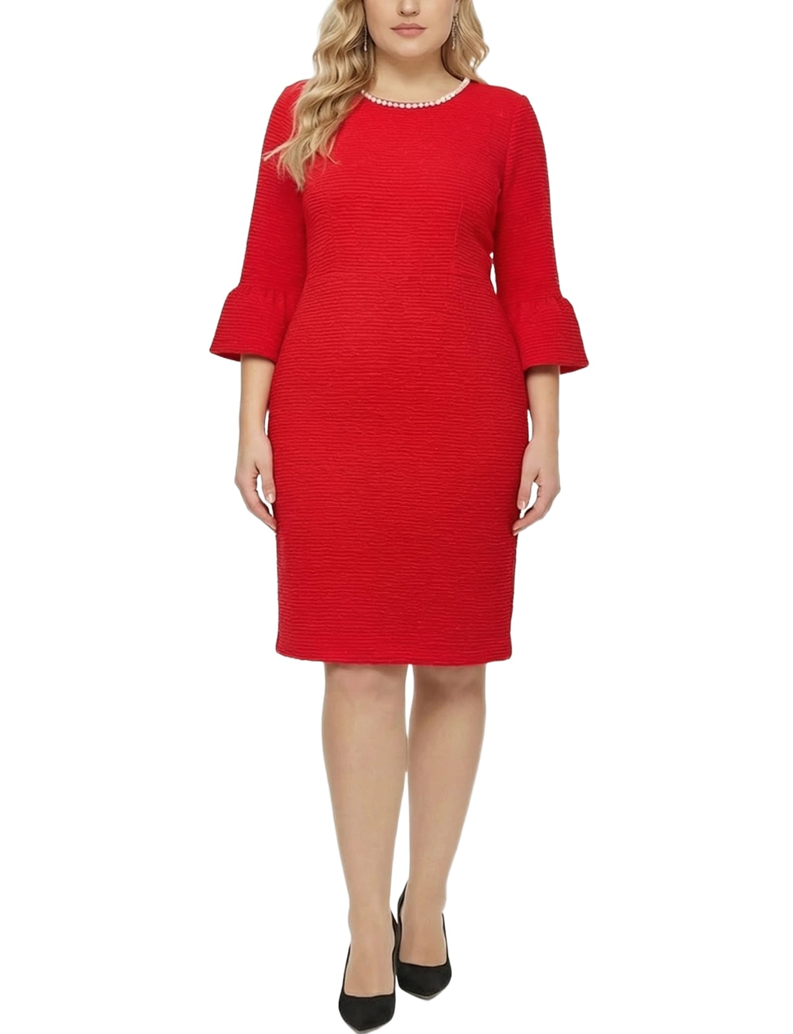Petite 3/4 Sleeve Shawl Collar Dress thumbnail 2