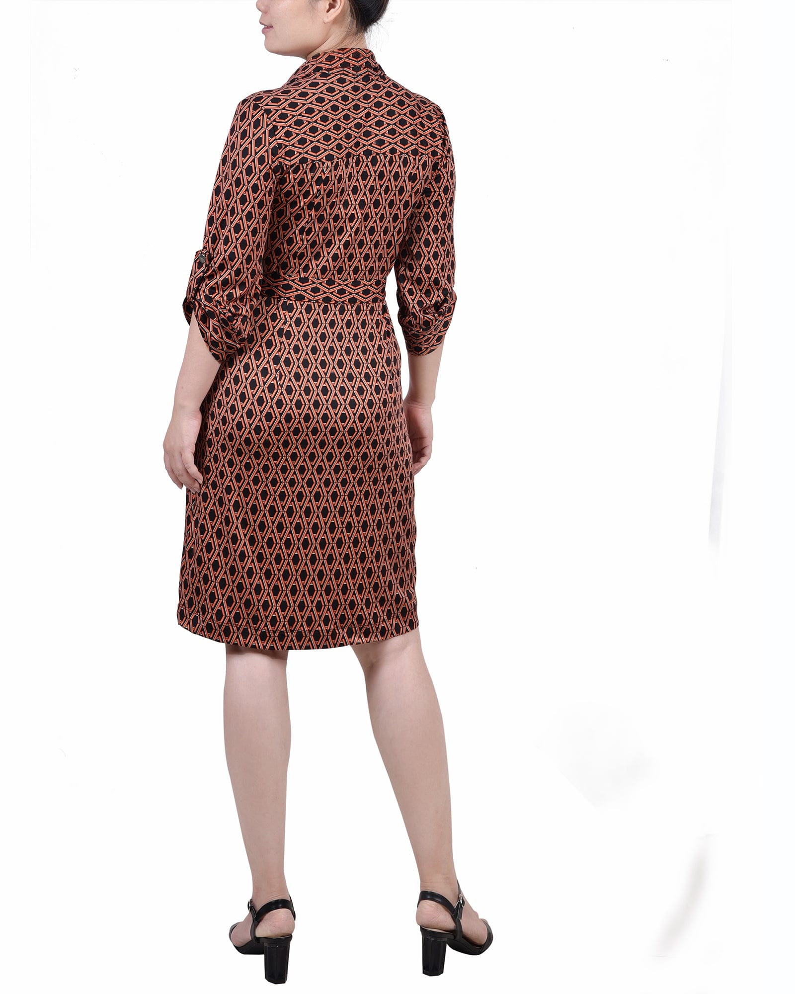 Petite Belted Roll Tab Zip Front Shirtdress thumbnail 3