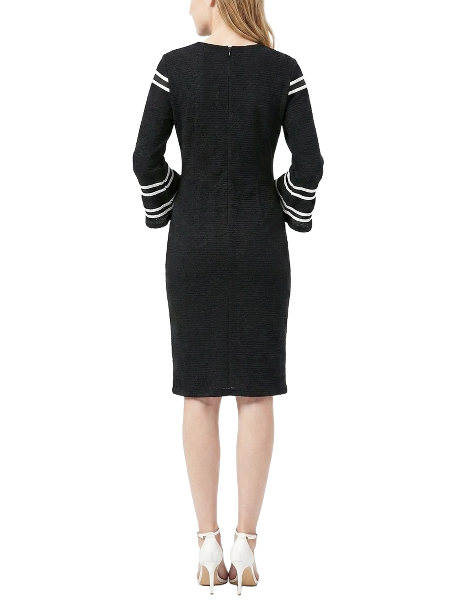 Petite Long Bell Sleeve Dress with Contrast Striping thumbnail 4