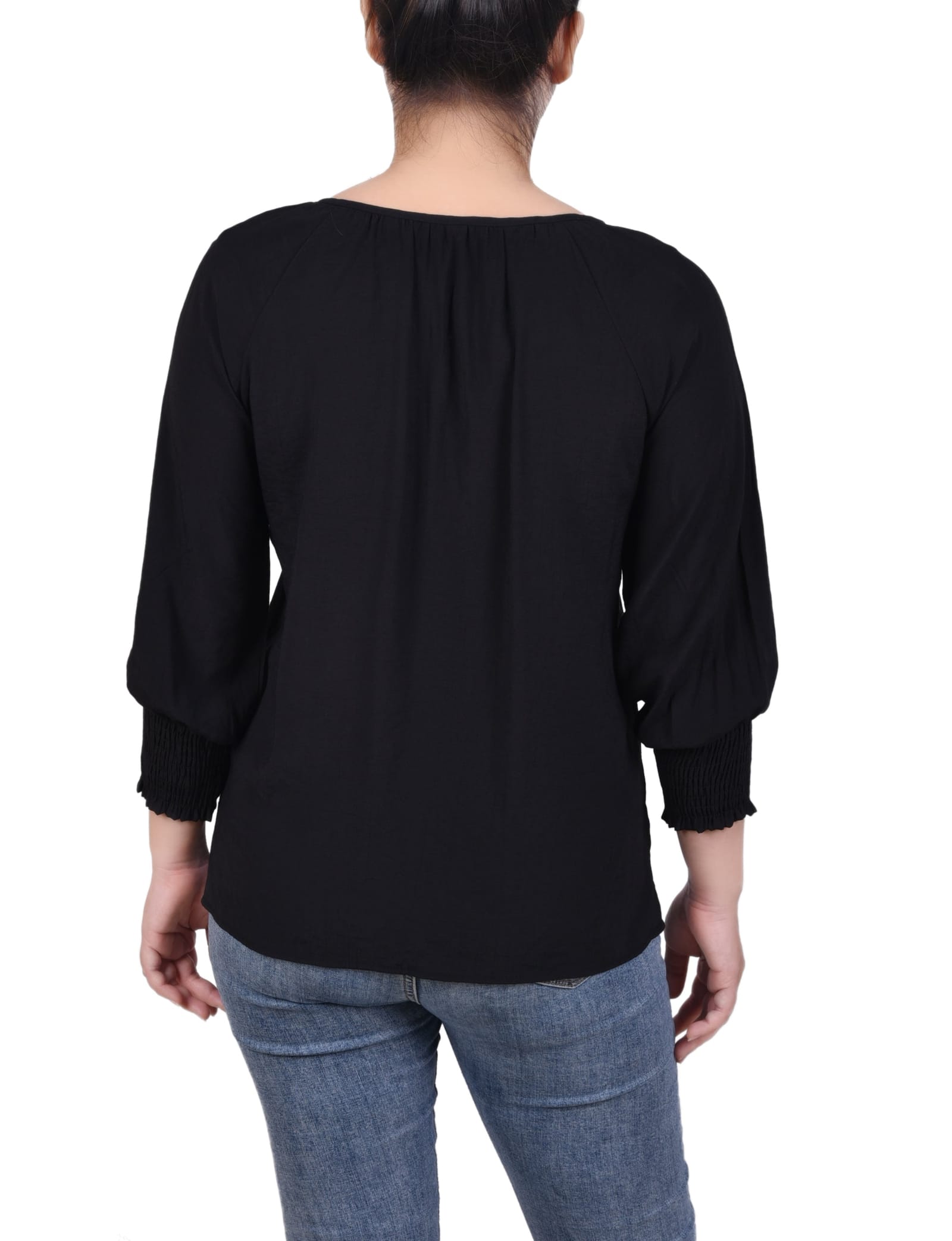 3/4 Sleeve Button Front Blouse thumbnail 3