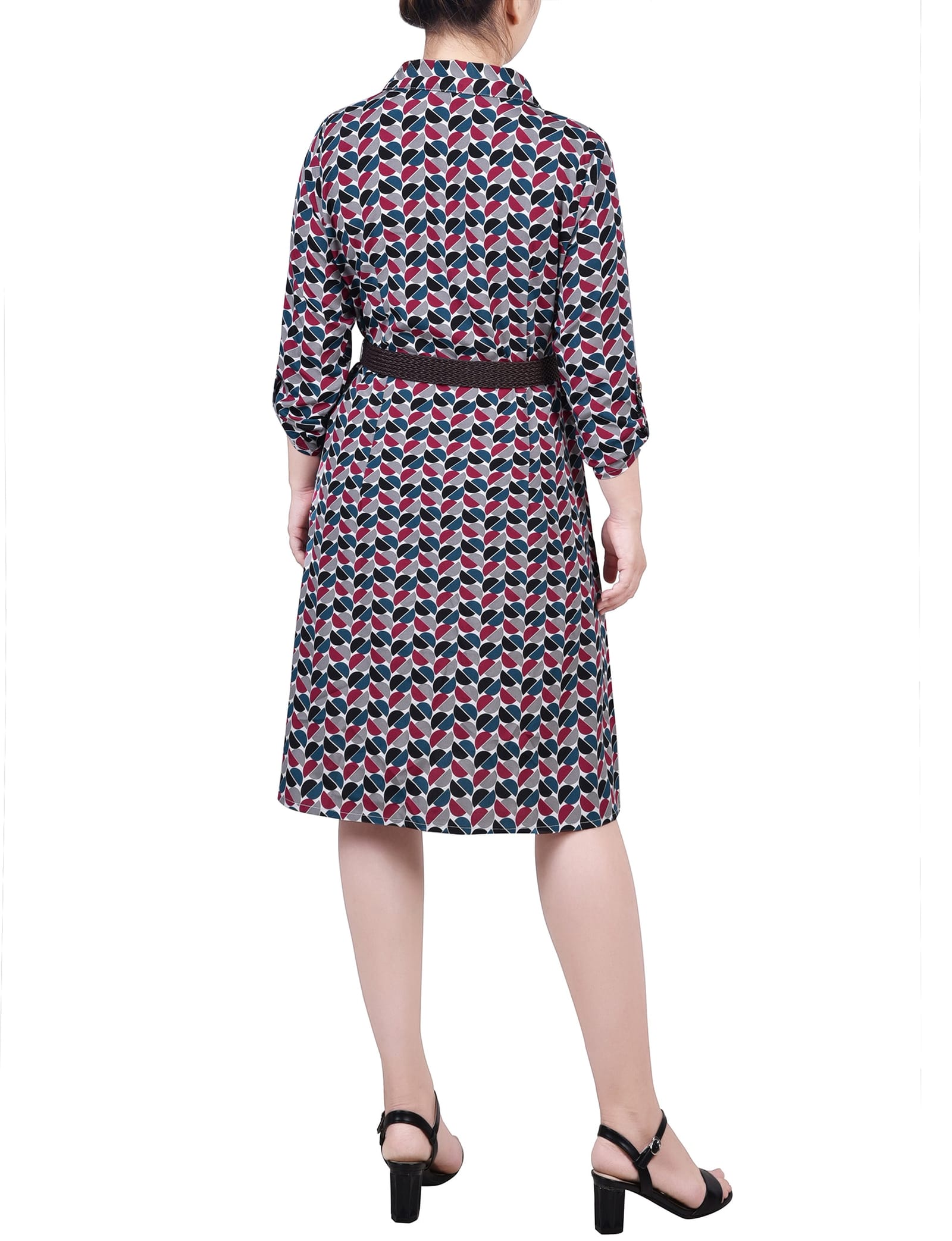 Petite 3/4 Roll Tab Sleeve Shirtdress thumbnail 3