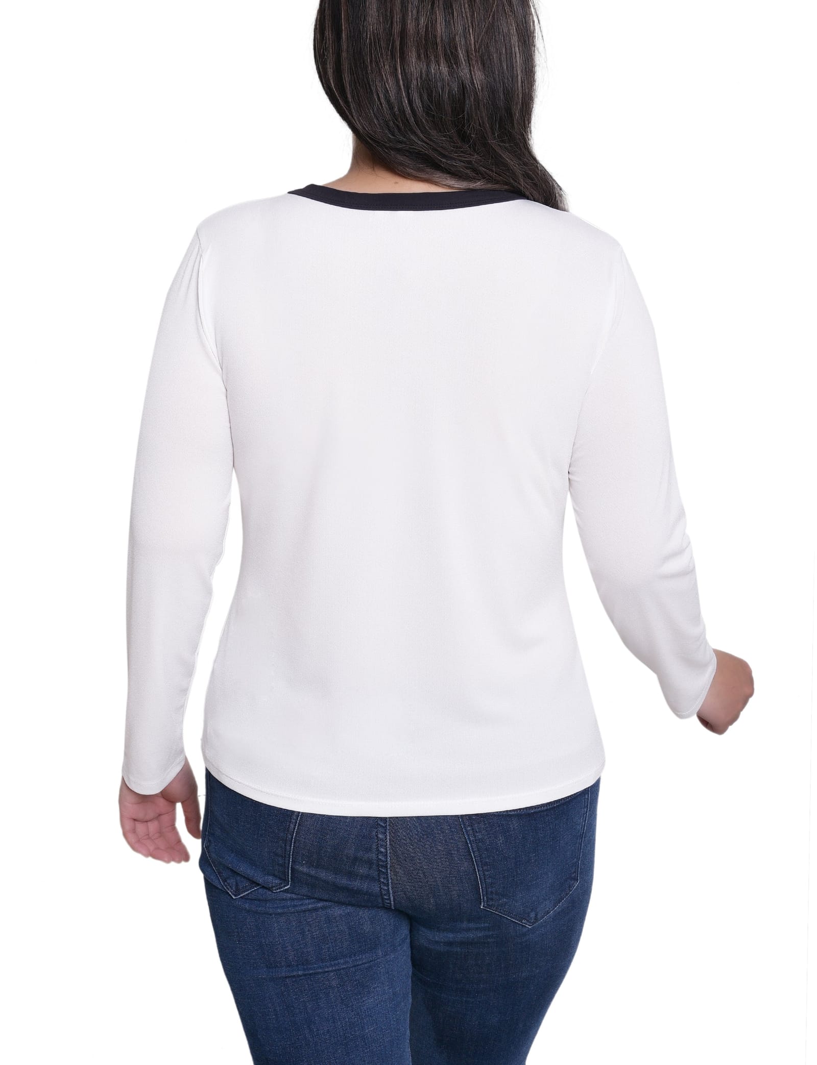 Long Sleeve Contrast Detail Top thumbnail 2