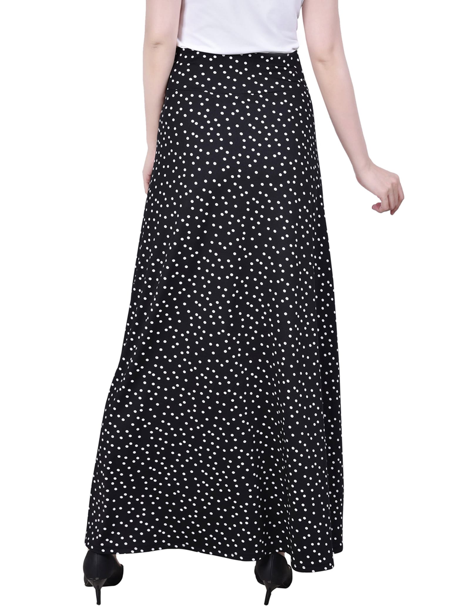 Petite Maxi a-Line Skirt with Front Faux Belt with Ring Detail thumbnail 3