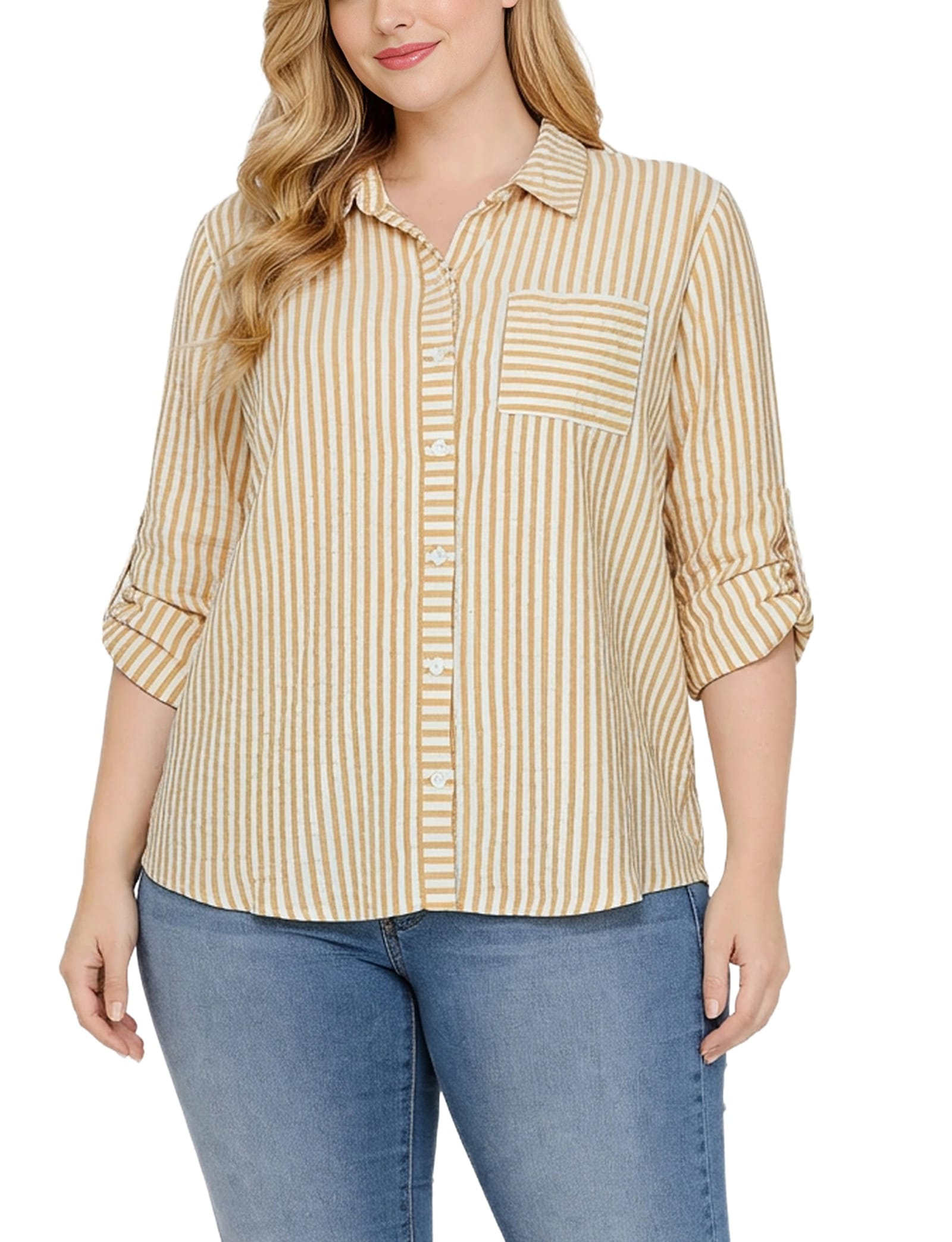 White Golden Glow Stripe / 1x