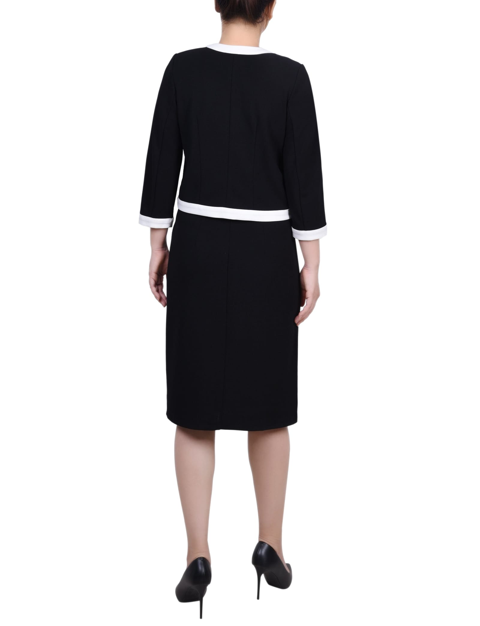 Elbow Sleeve Colorblocked 2 Piece Dress Set thumbnail 4
