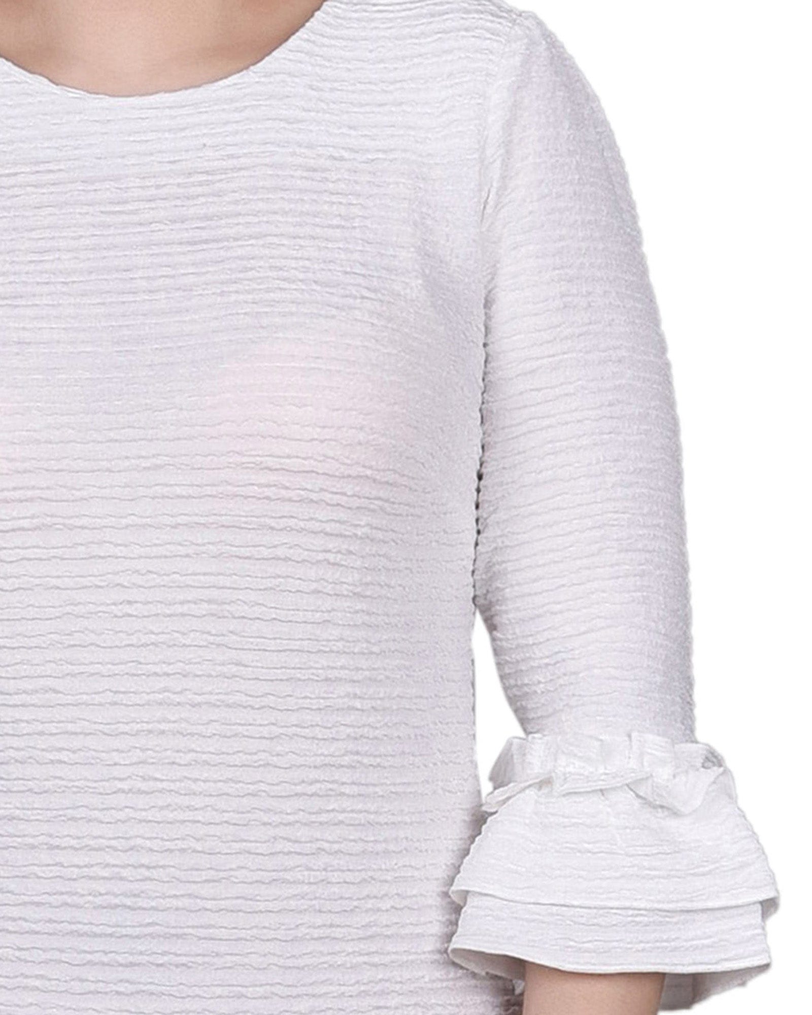 Petite 3/4 Sleeve Textured Knit Dress thumbnail 3