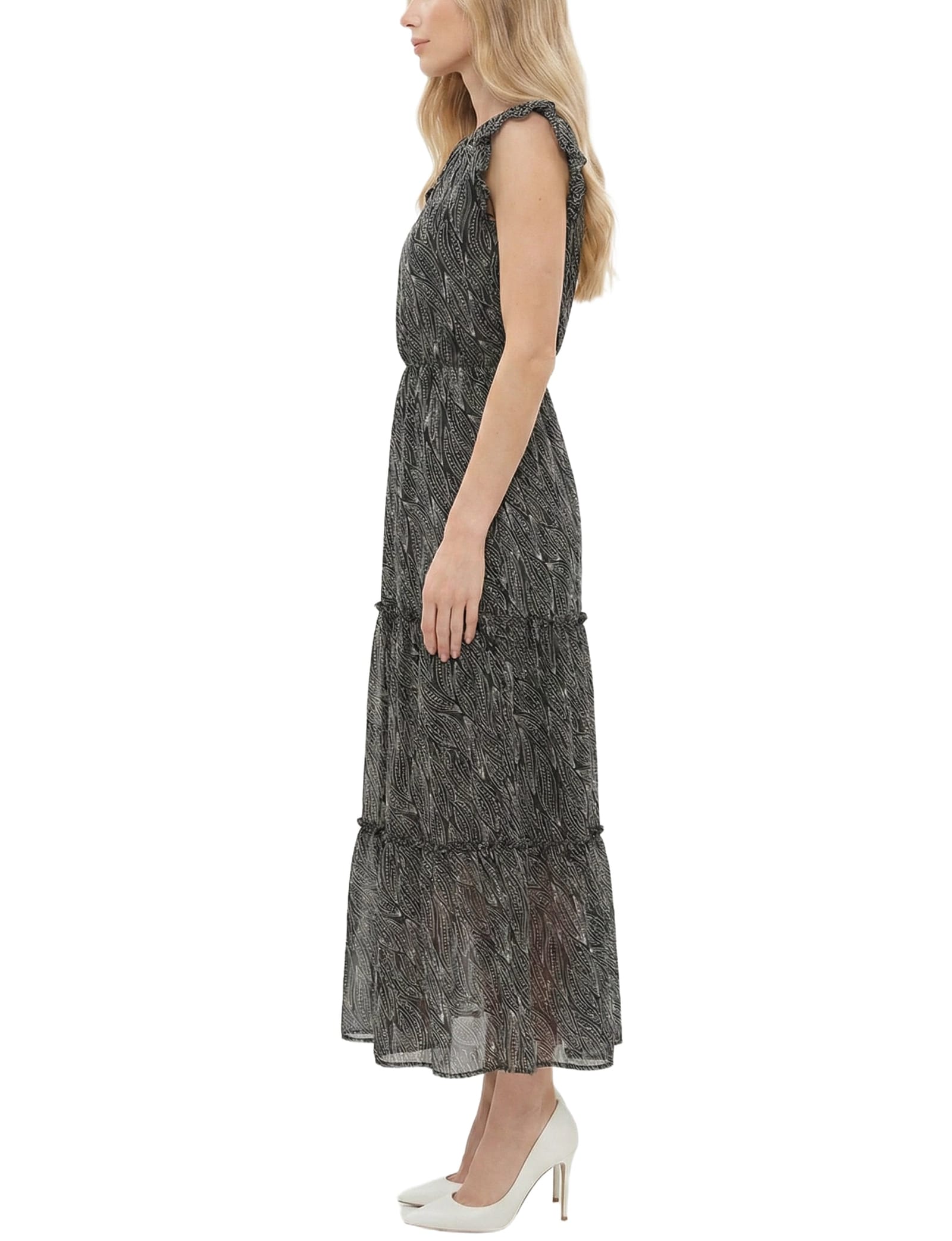 Petite Flutter Sleeve Tiered Dress thumbnail 3