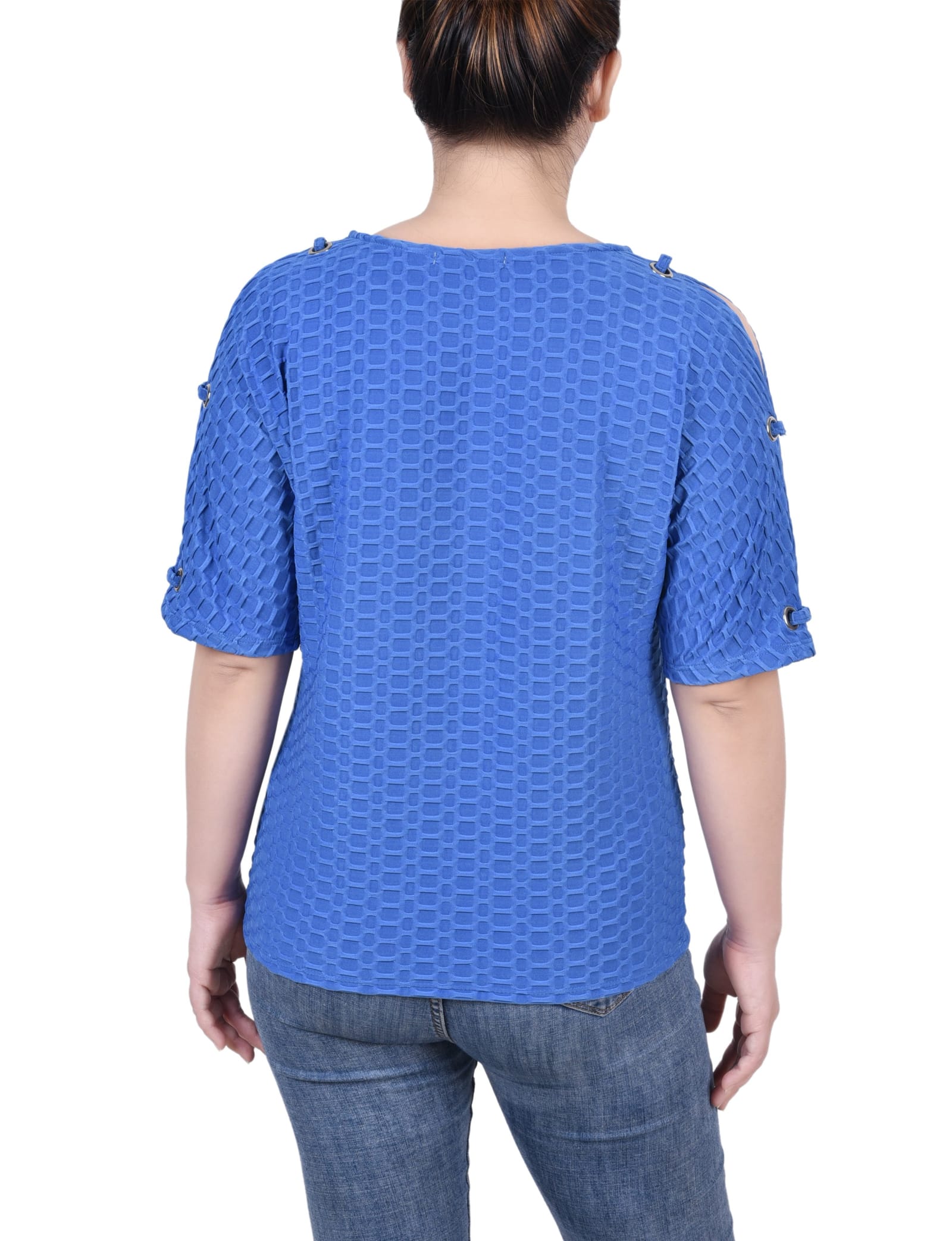 Petite Honeycomb Open Shoulder Tunic thumbnail 3