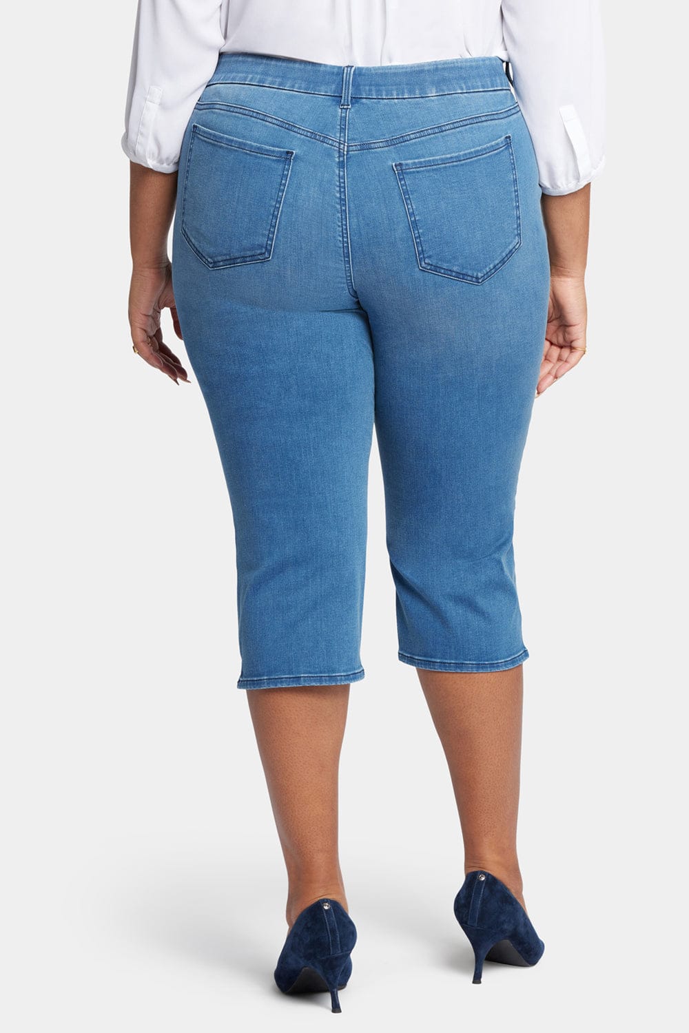 Waist-Match Slim Straight Crop Jeans in Plus Size thumbnail 2
