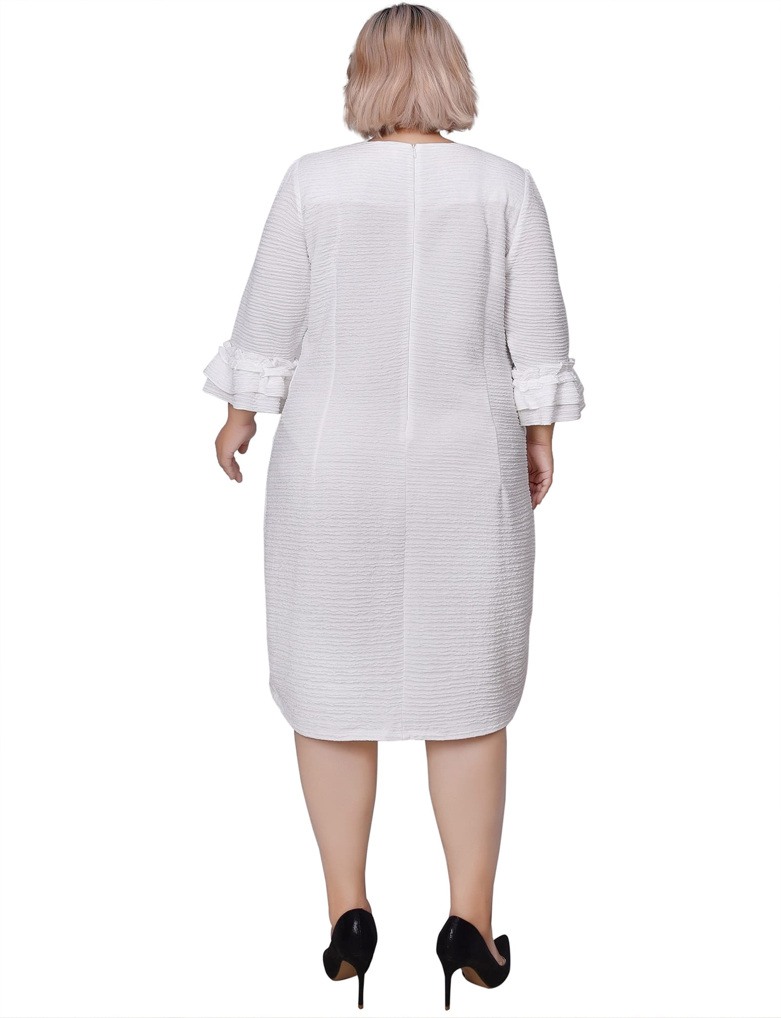 Plus Size 3/4 Sleeve Textured Knit Dress thumbnail 3