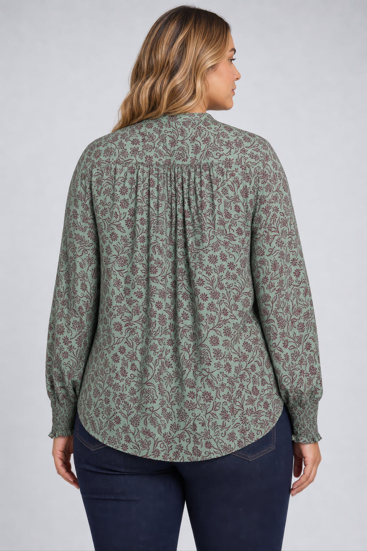 Pleated Peasant Blouse in Plus Size thumbnail 2