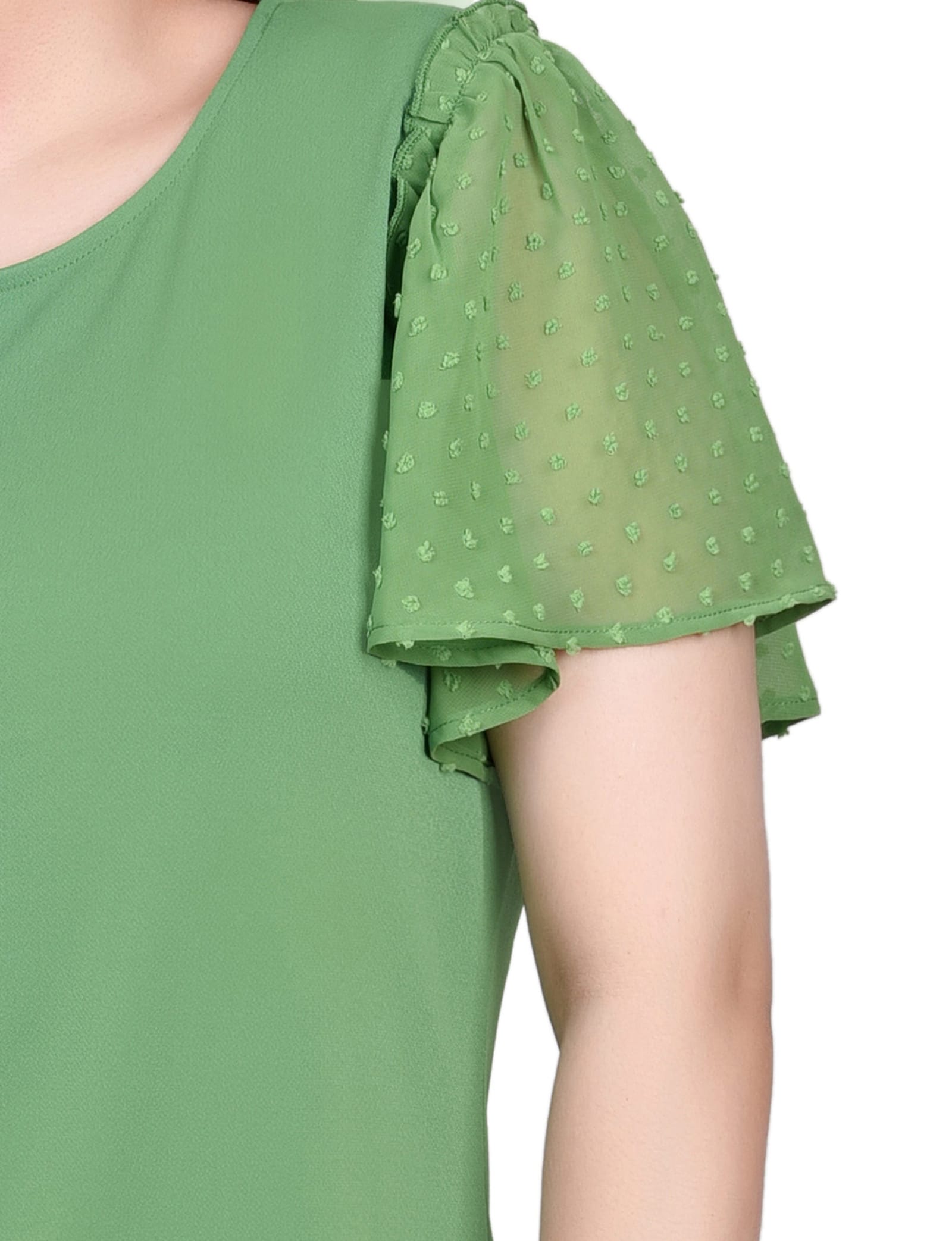 Clip Dot Flutter Sleeve Top thumbnail 7
