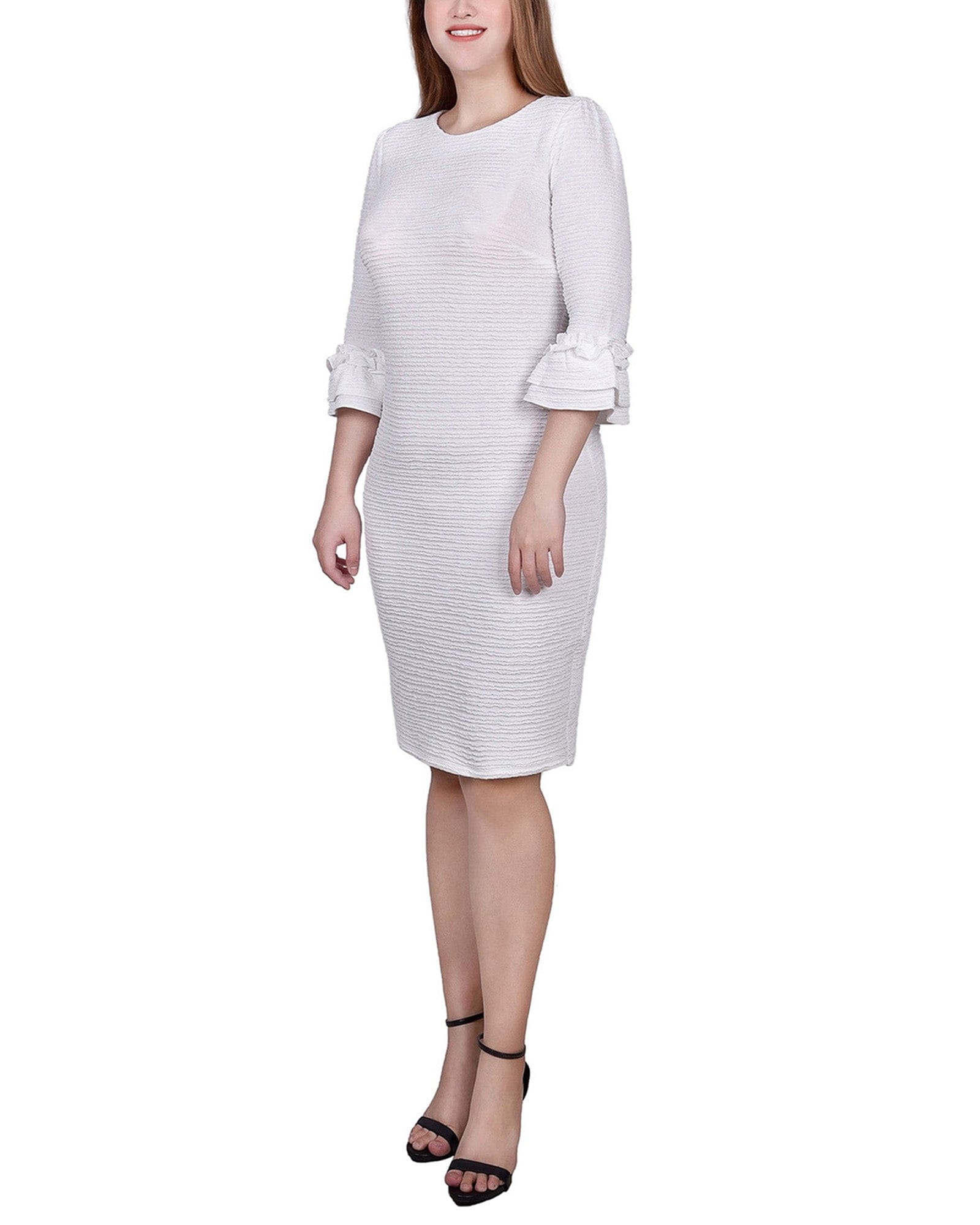Petite 3/4 Sleeve Textured Knit Dress thumbnail 2