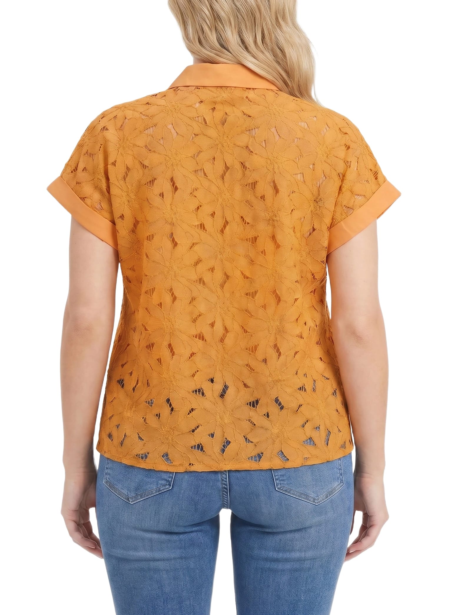 Plus Size Short Sleeve Eyelet Blouse thumbnail 3