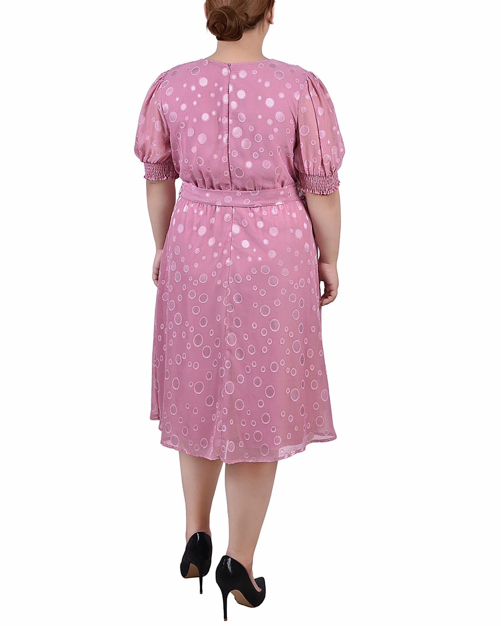 Plus Size Elbow Sleeve Swiss Dot Dress thumbnail 3