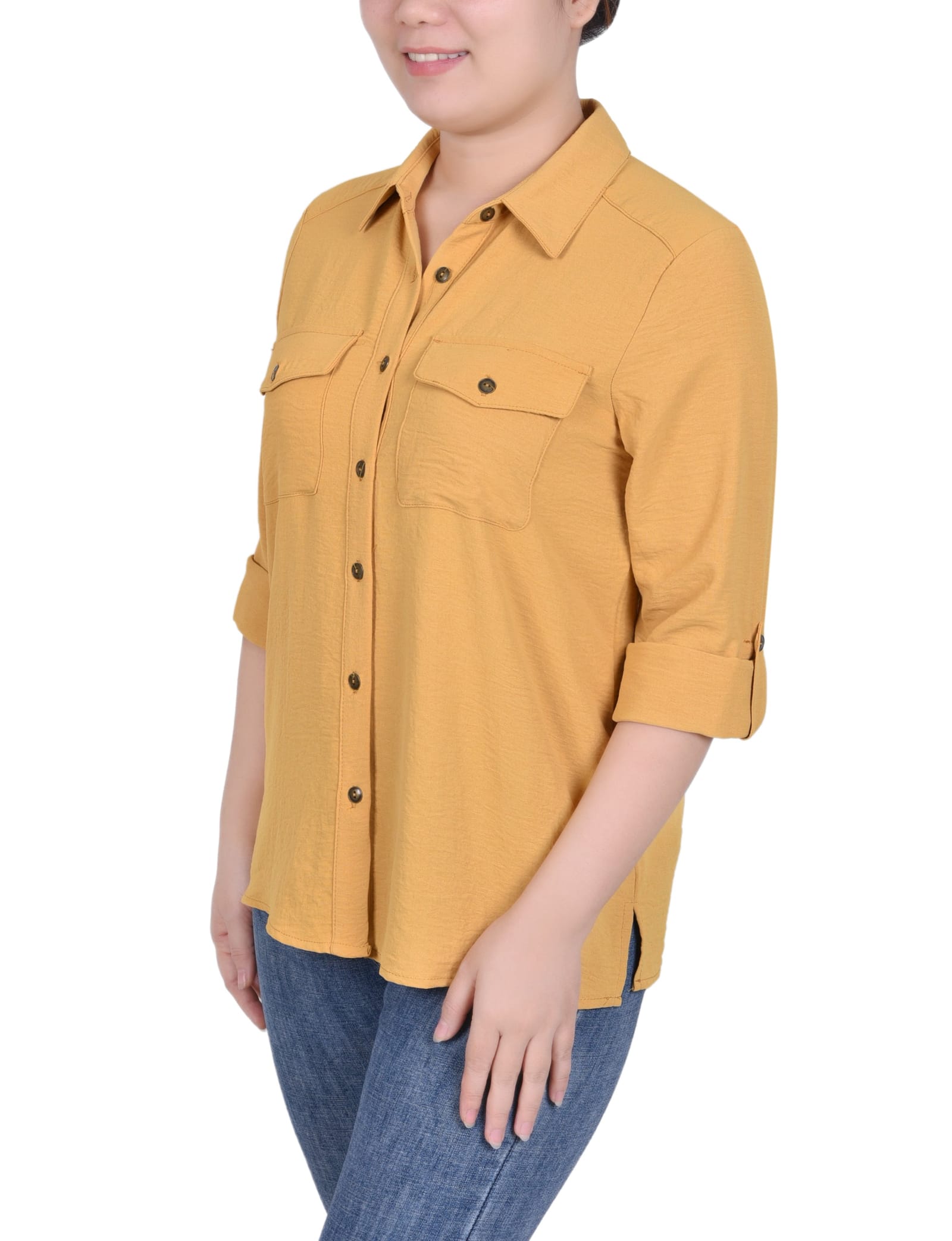 Long Sleeve Roll Tab Blouse thumbnail 3