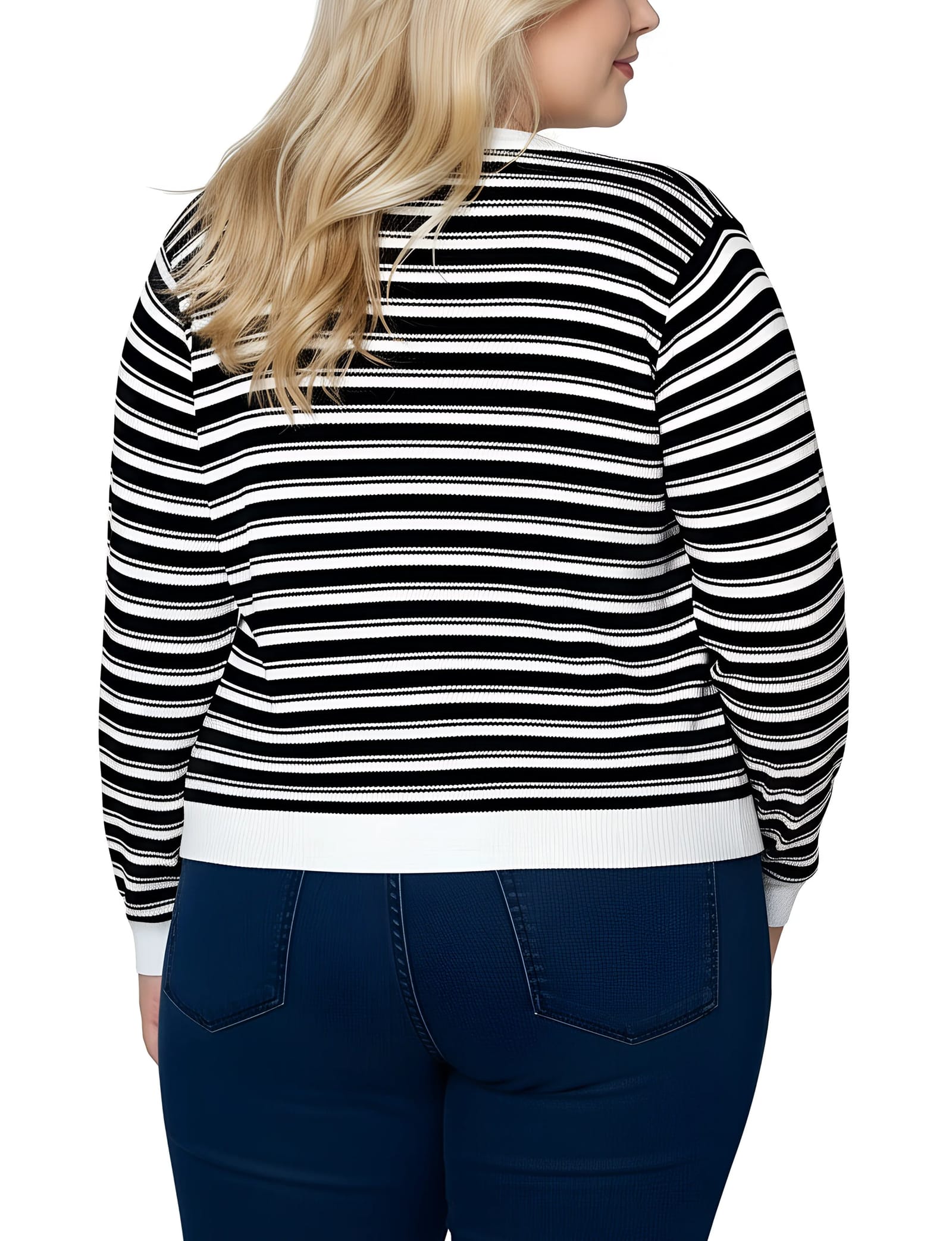 Plus Size Long Sleeve Ribbed Cardigan thumbnail 3