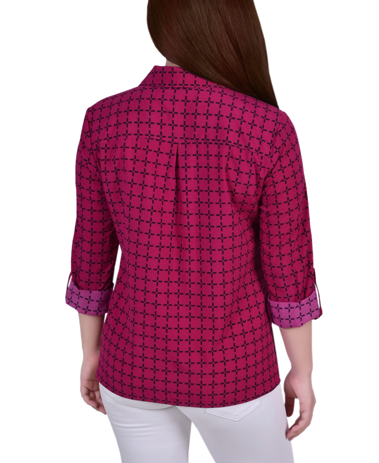 Petite 3/4 Roll Tab Blouse with Pockets thumbnail 2