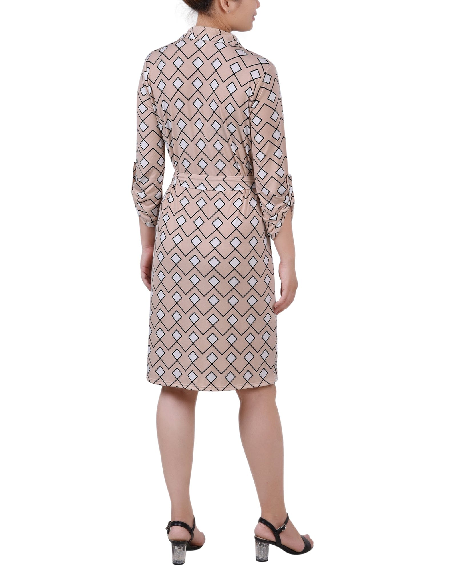 Petite 3/4 Roll Tab Sleeve Collared Dress thumbnail 3