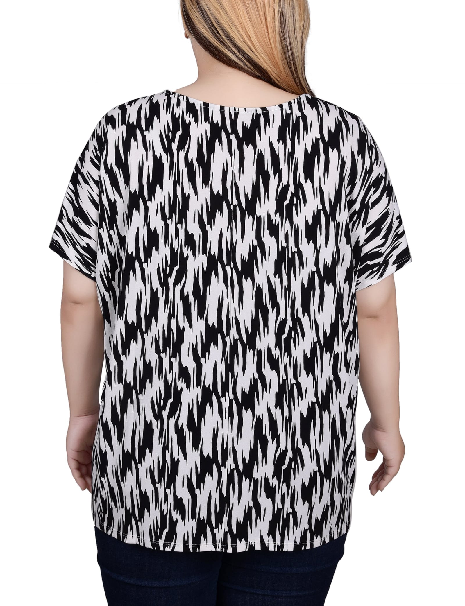 Plus Size Short Sleeve Extended Sleeve Tunic Top thumbnail 3