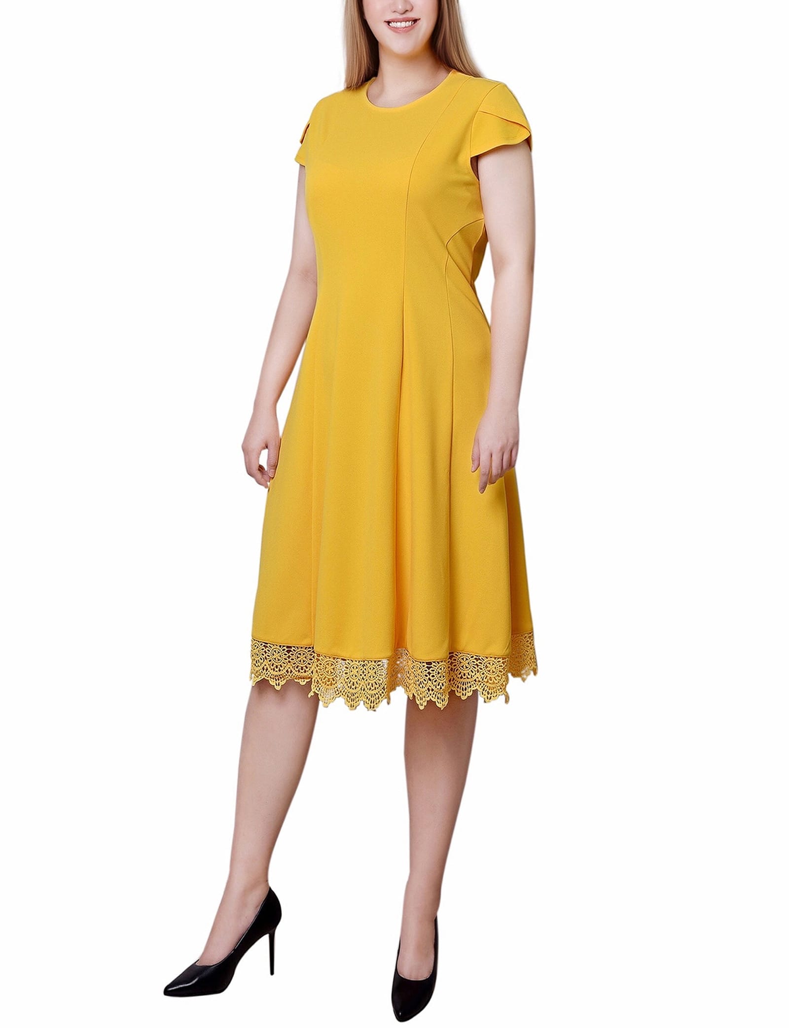 Petal Sleeve Scuba Dress thumbnail 2