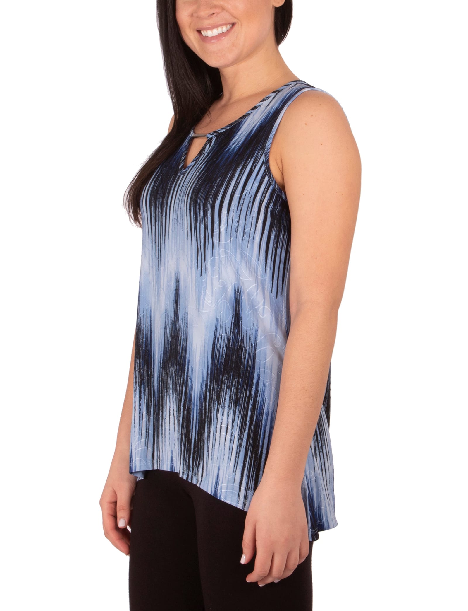 Petite 3/4 Sleeve Top with Slight Sharkbite Hemline thumbnail 2