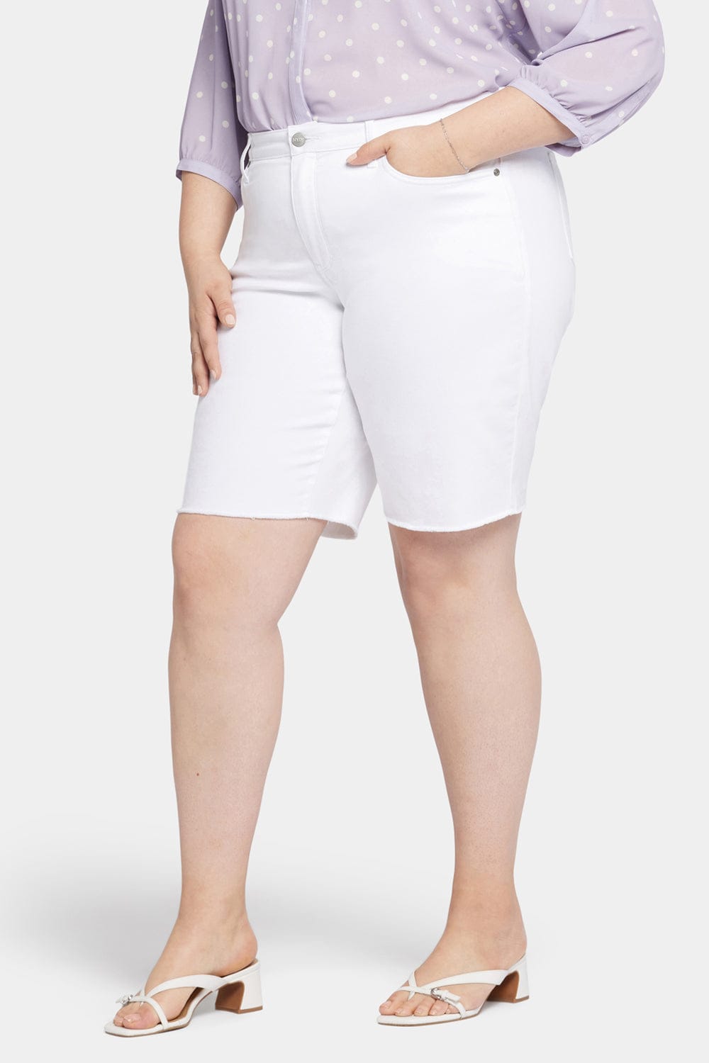 Boyfriend Denim Shorts in Plus Size thumbnail 3