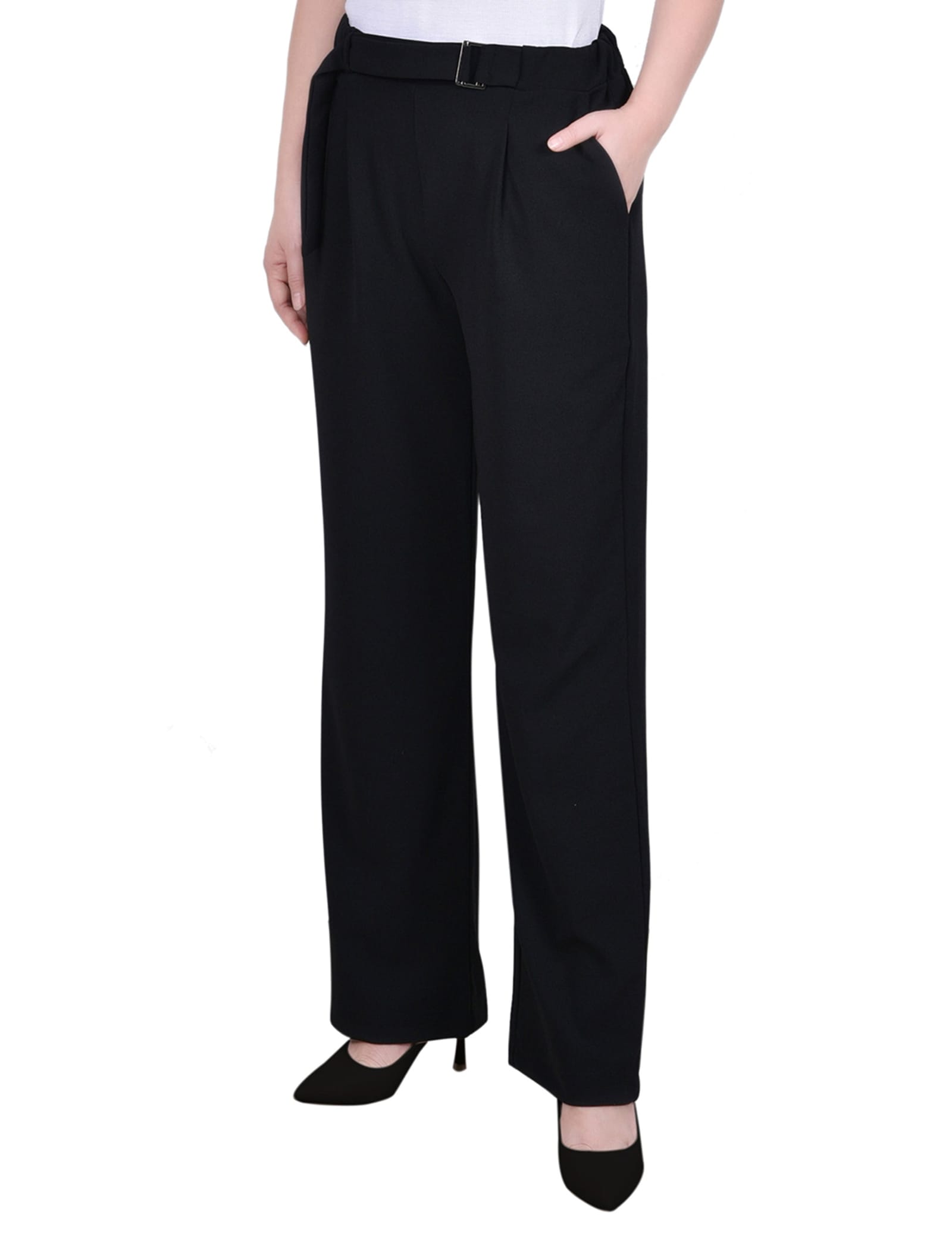 Petite Belted Scuba Crepe Pants thumbnail 2